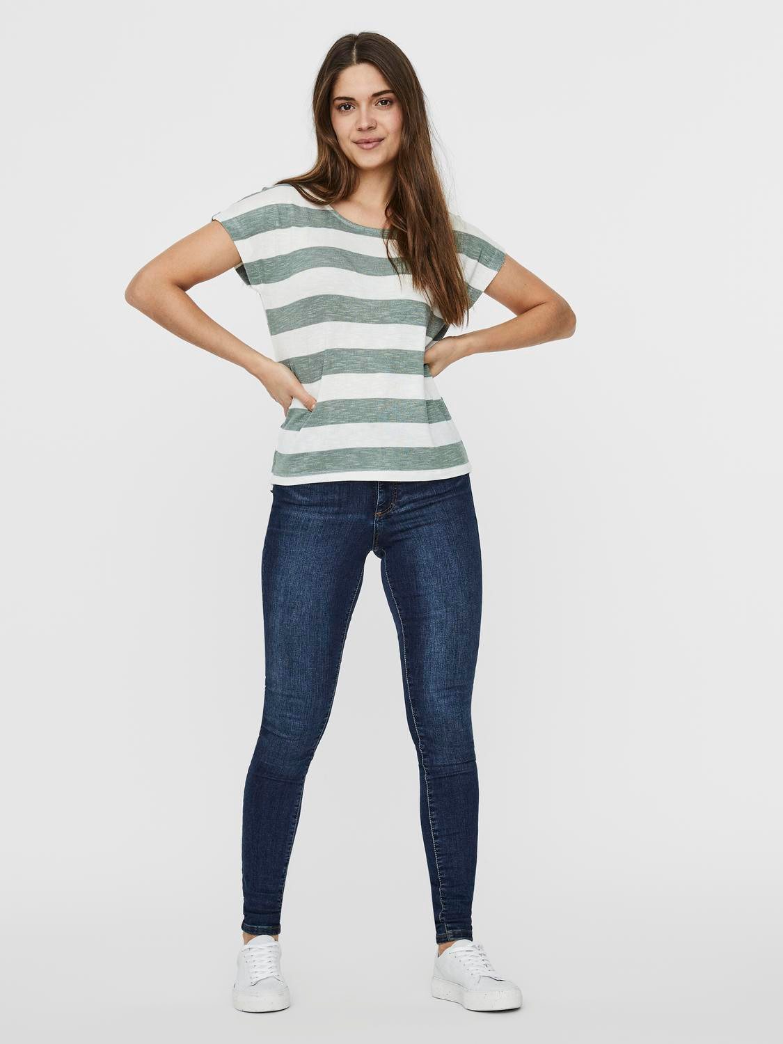 Vero Moda Shirt met korte mouwen VMWIDE STRIPE SL TOP GA JRS NOOS