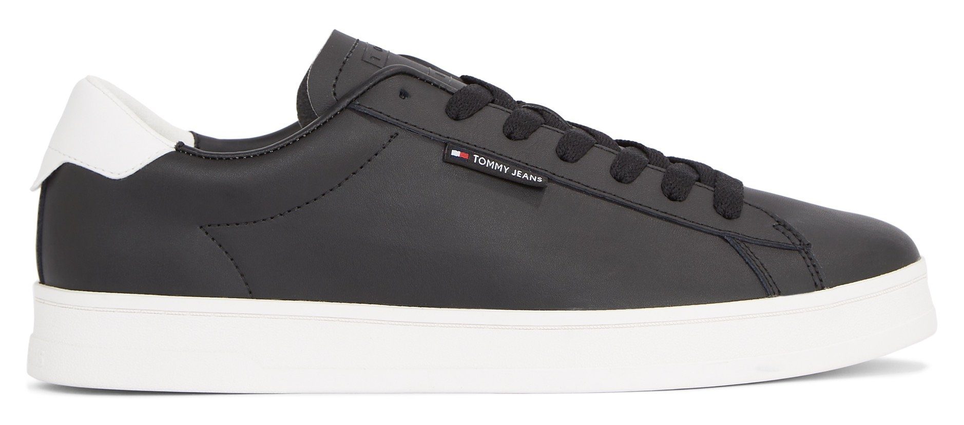 TOMMY JEANS Sneakers TJM LEATHER LOW CUPSOLE met label, vrijetijdsschoen, lage schoen, veterschoen