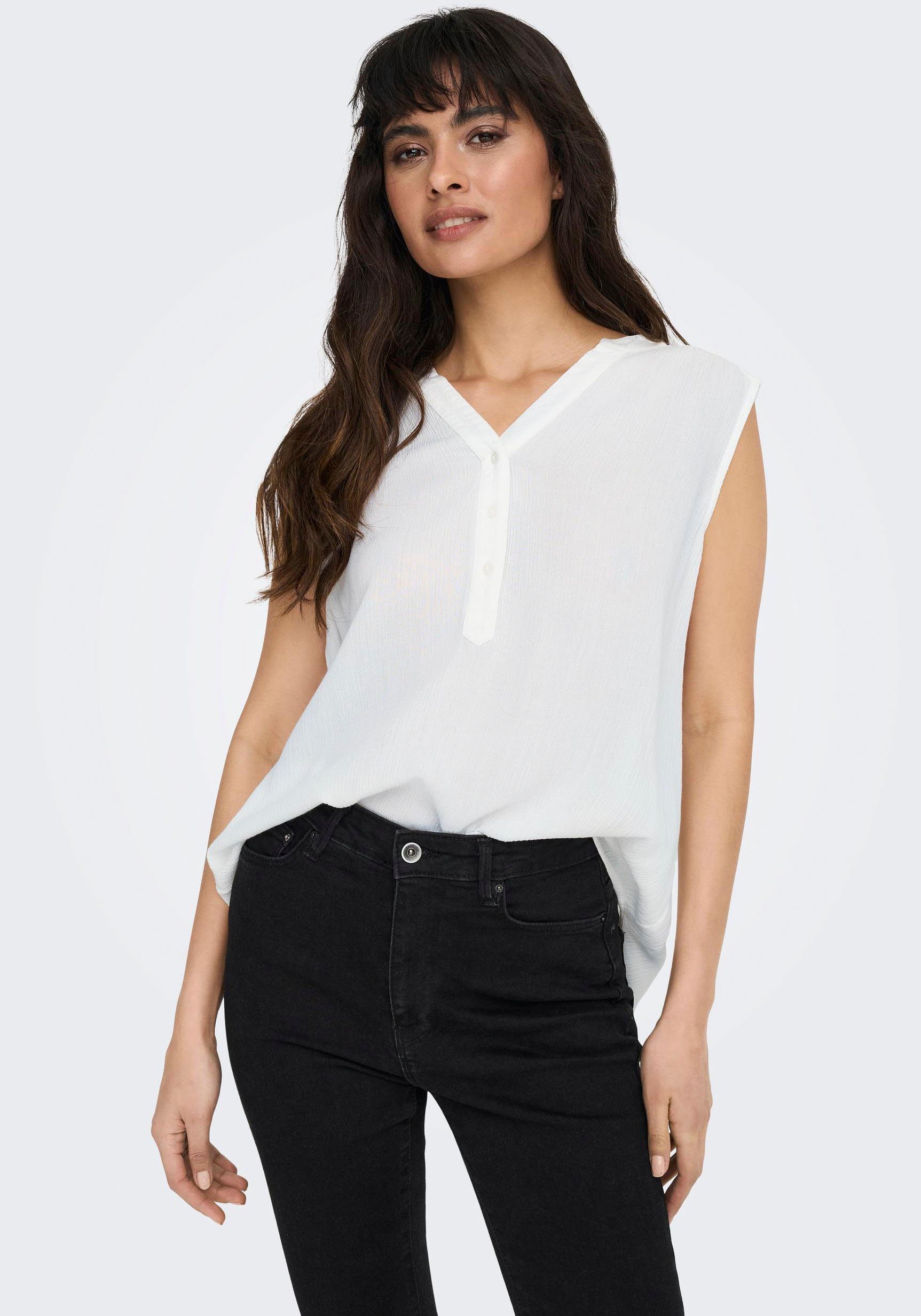 Only Top ONLJETTE – Blousetop met V-hals en knoopsluiting