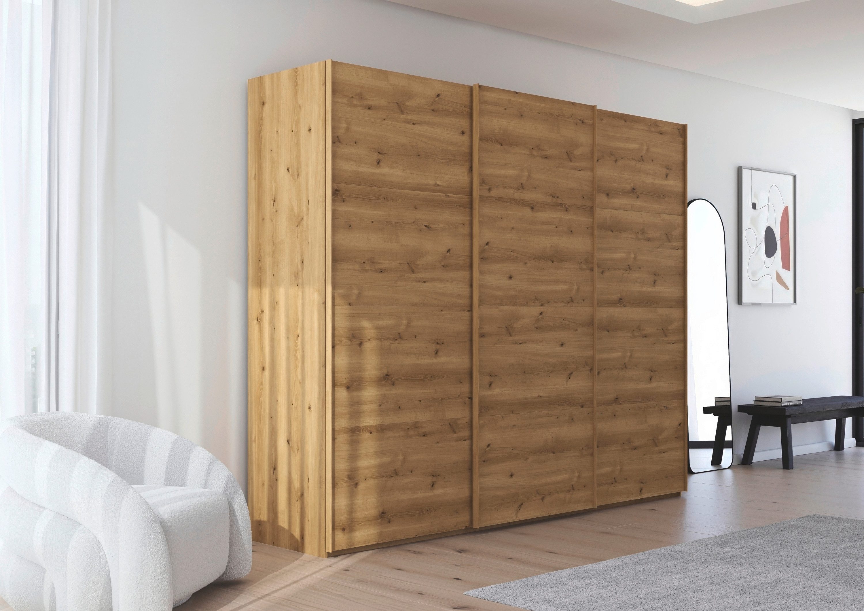 rauch Schuifdeurkast Kledingkast Kast Garderobe Slaapkamerkast SCALE-FYRA edel vierdelige deuren veel kleuren en handgreep-kleuren made in germany