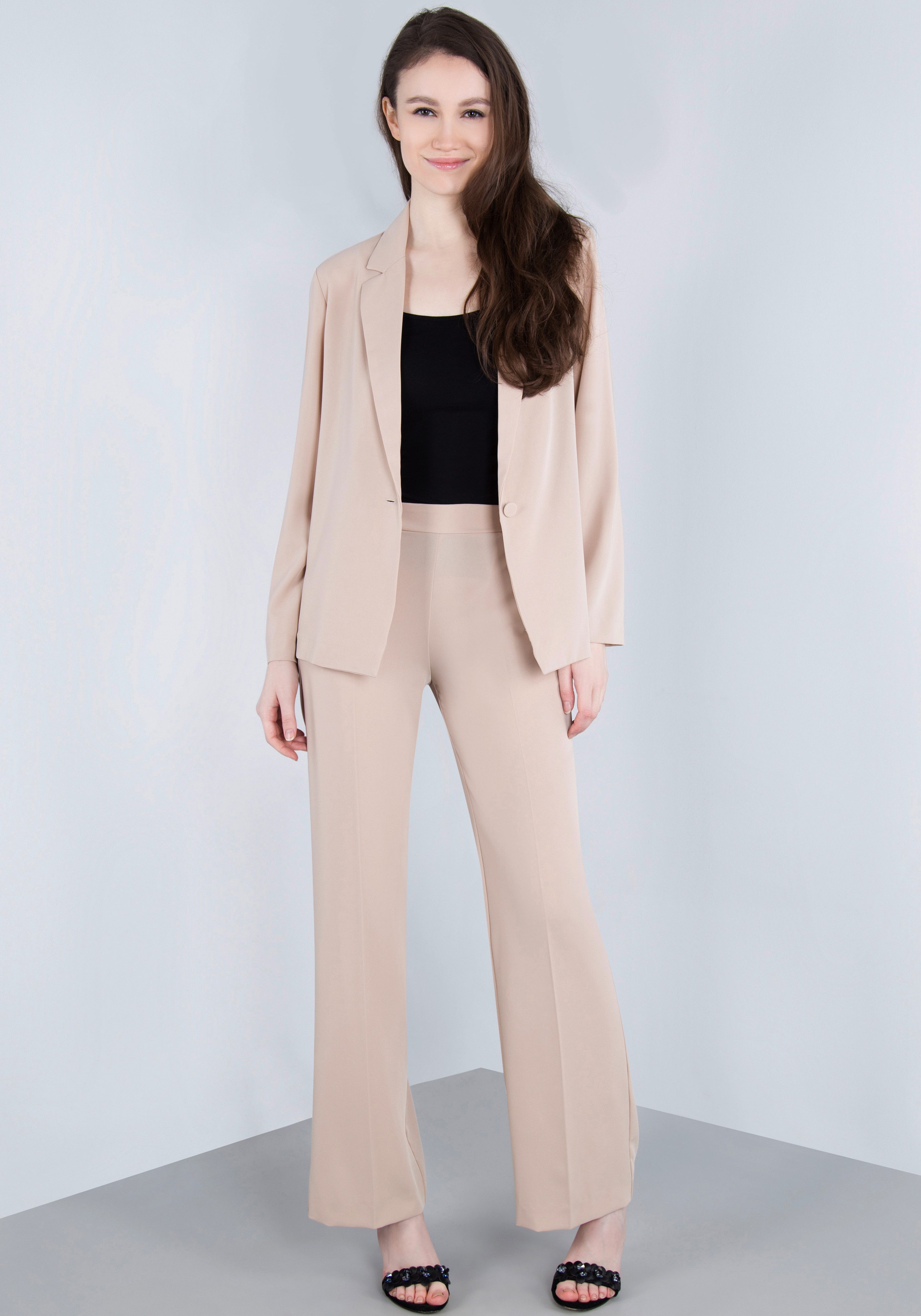 IMPERIAL Bandplooibroek Vloeiende wijde broek met elastische tailleband aan de achterkant