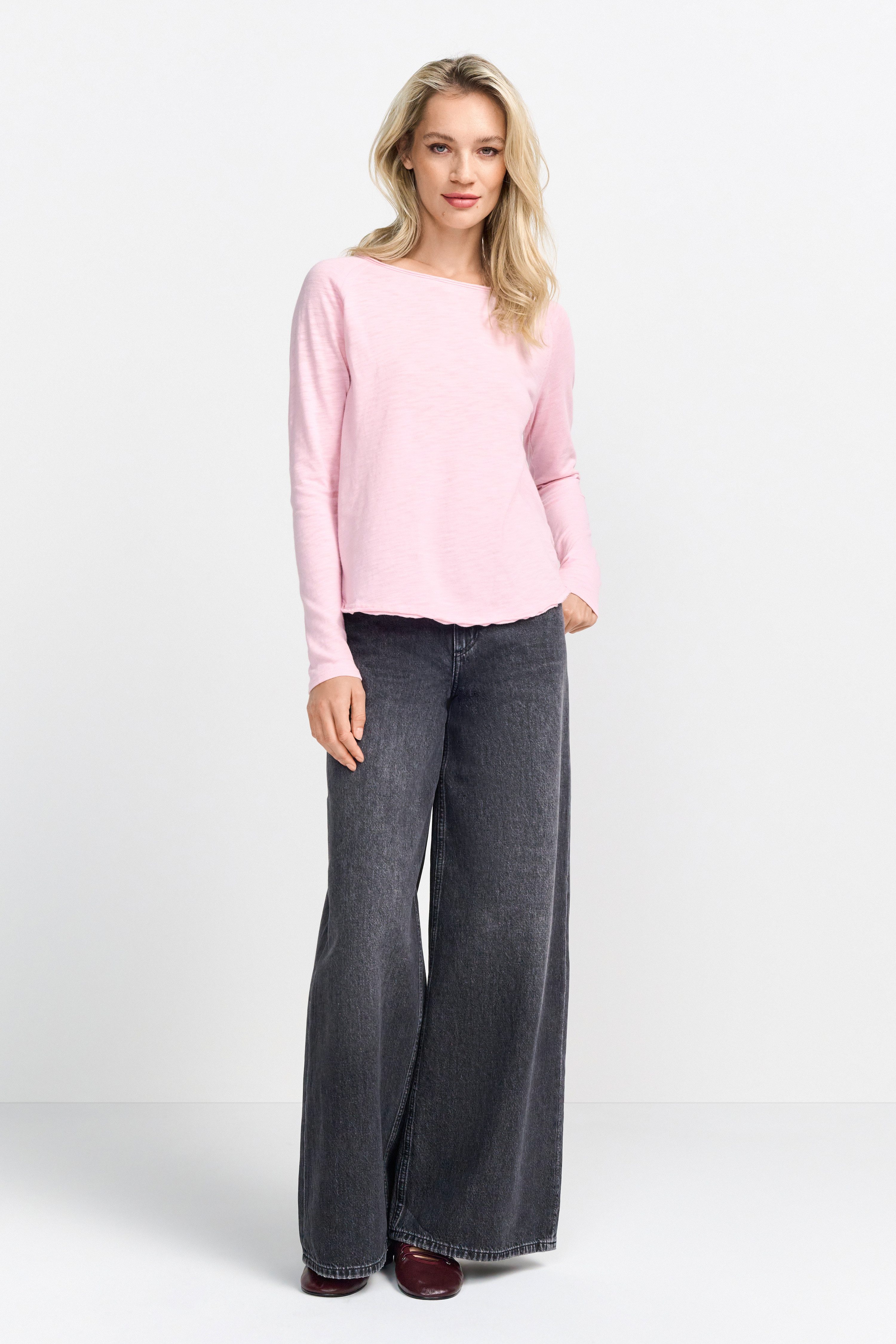 Rich & Royal Shirt met lange mouwen 2409 O HJ LS met open halslijn en zoom