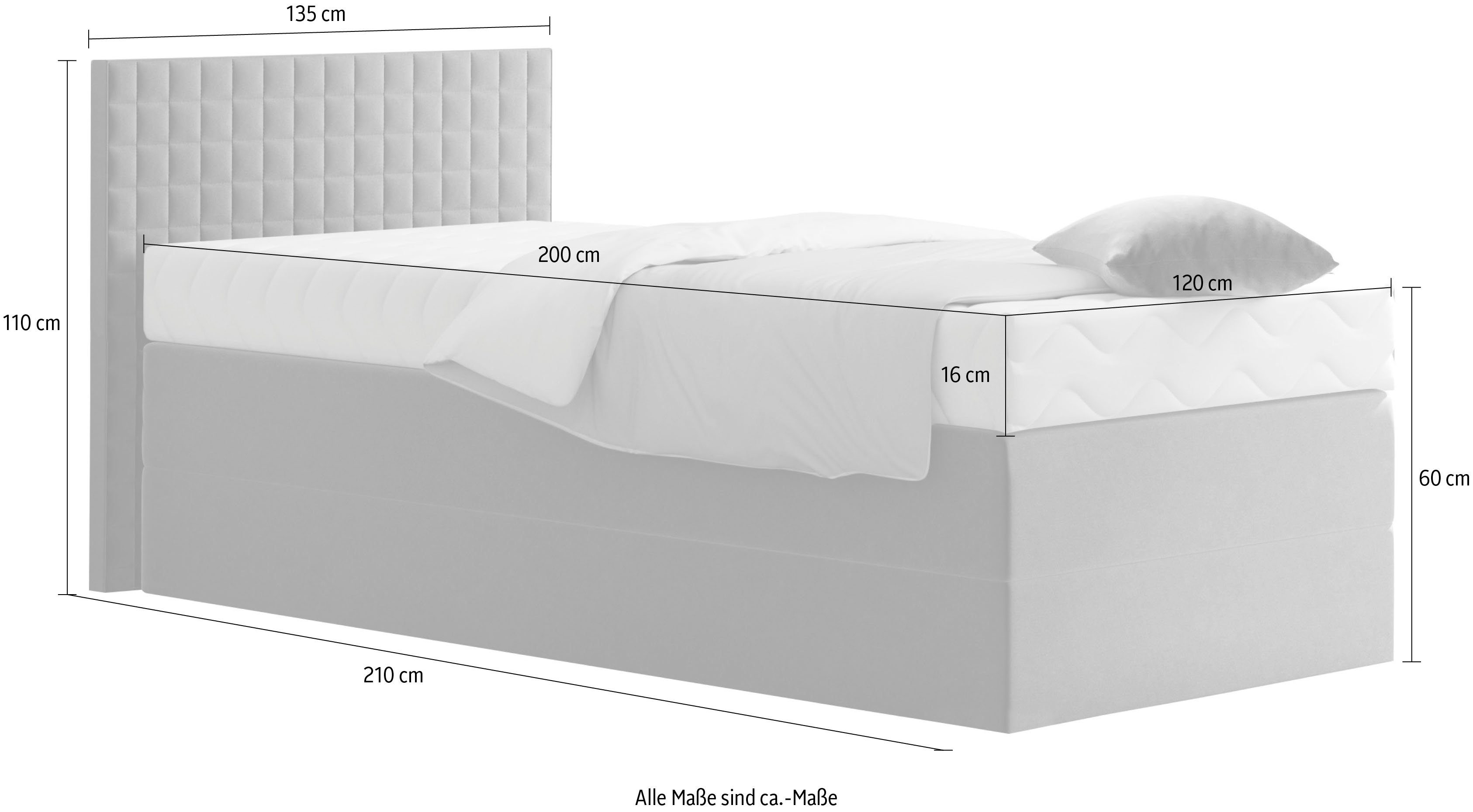Westfalia Polsterbetten Boxspring met sierkussen, naar keuze met topmatras