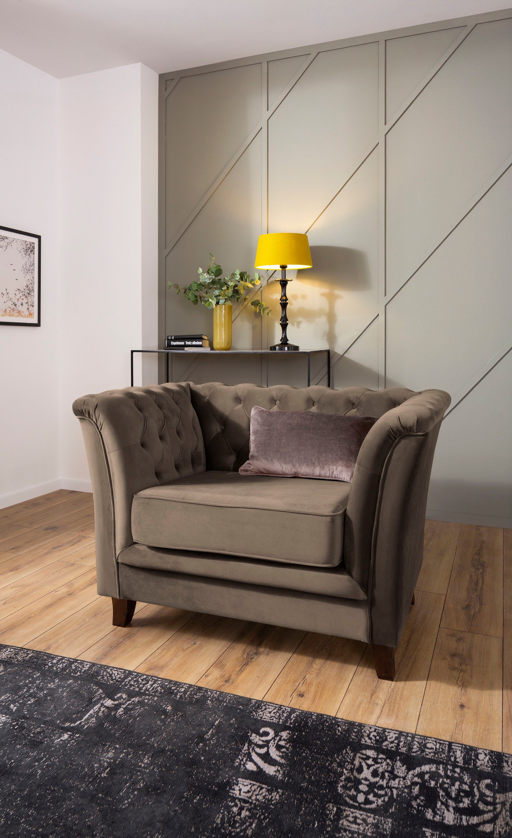 Home affaire Chesterfield-fauteuil DOVER past bij de dover-serie met luxueuze capitonnage en los kus