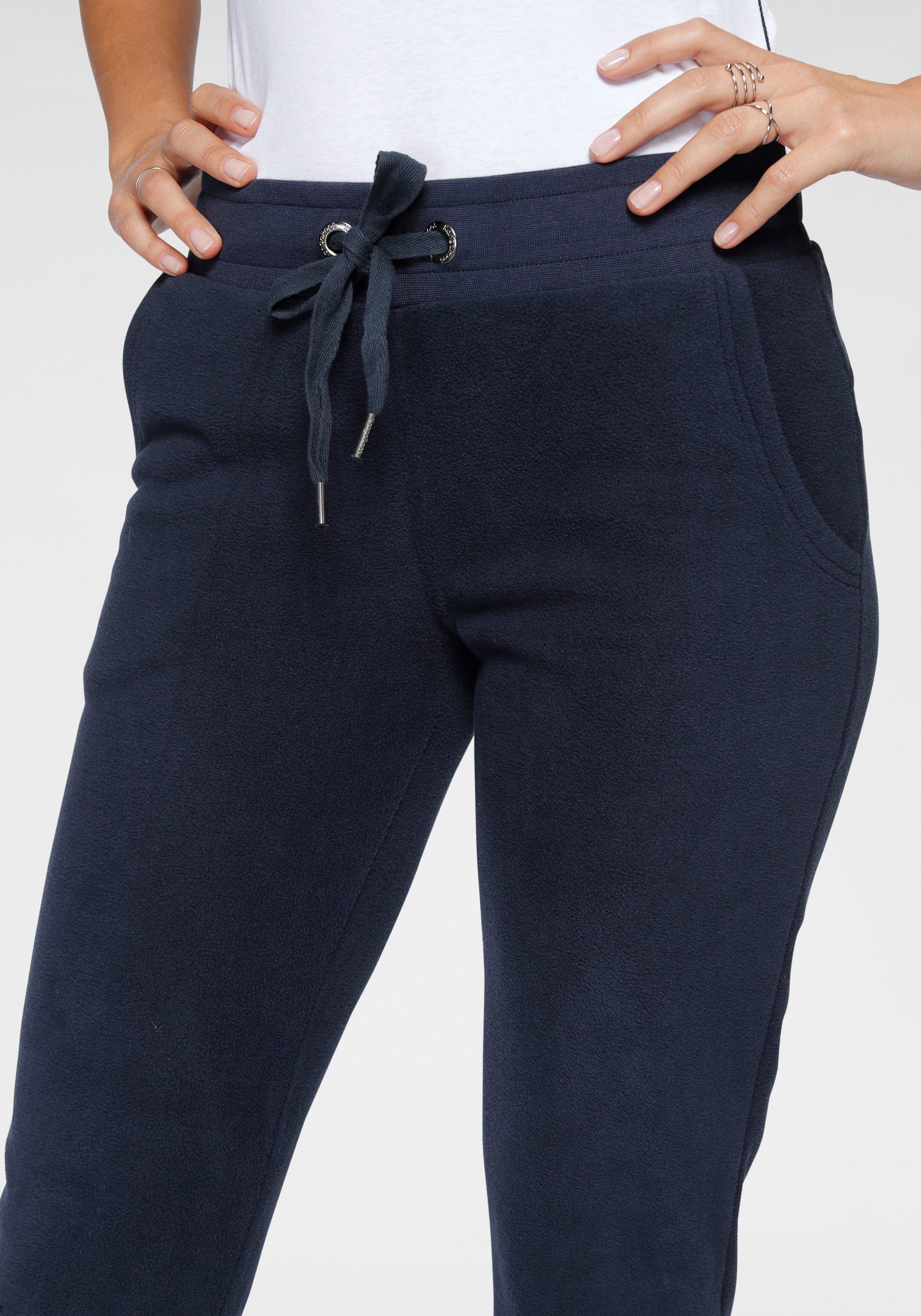 KangaROOS Fleece-broek met steekzakken en rijgkoord