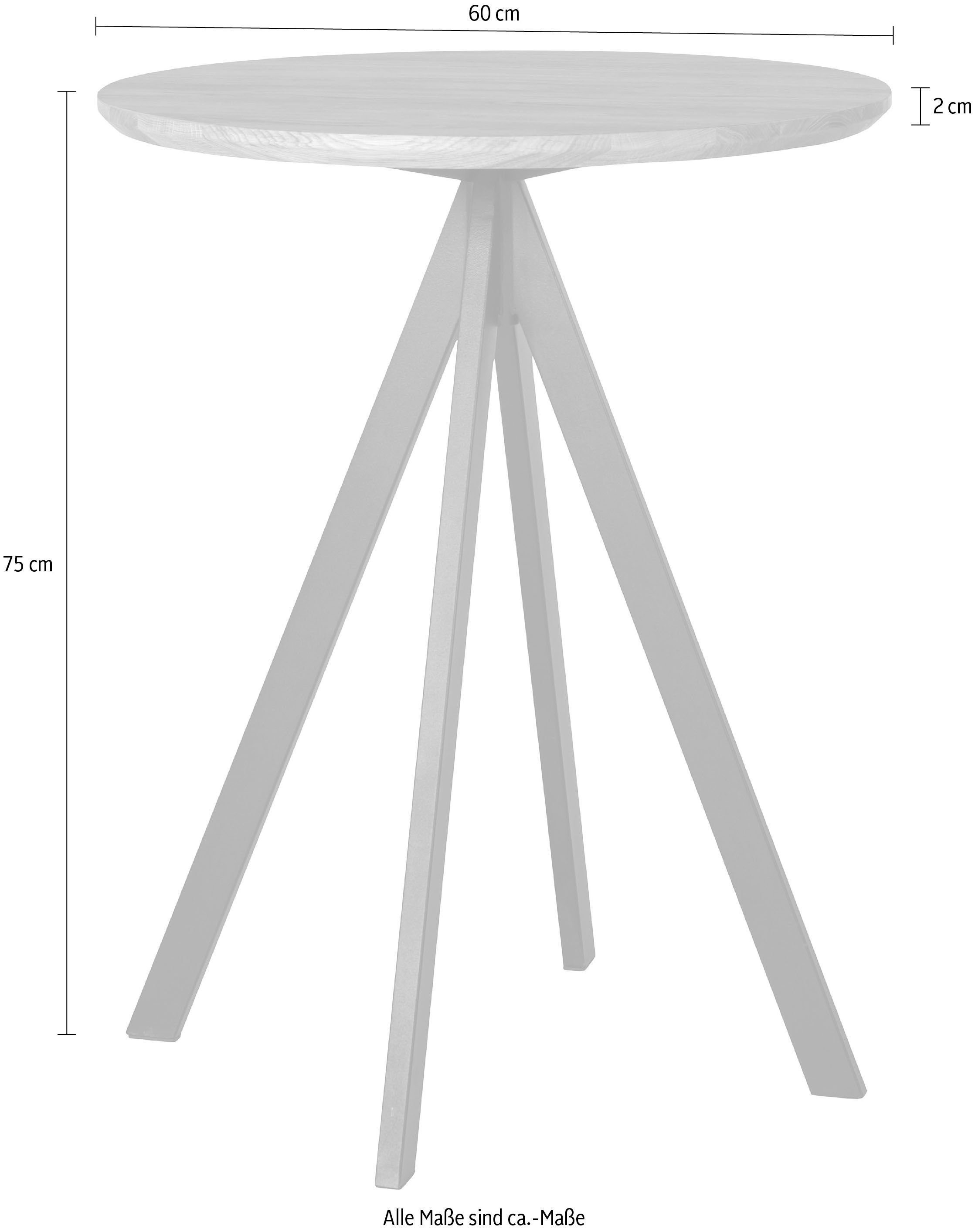 andas Eettafel Horsnab Tafelblad van massief eiken, massief FSC®- hout, onderstel van metaal