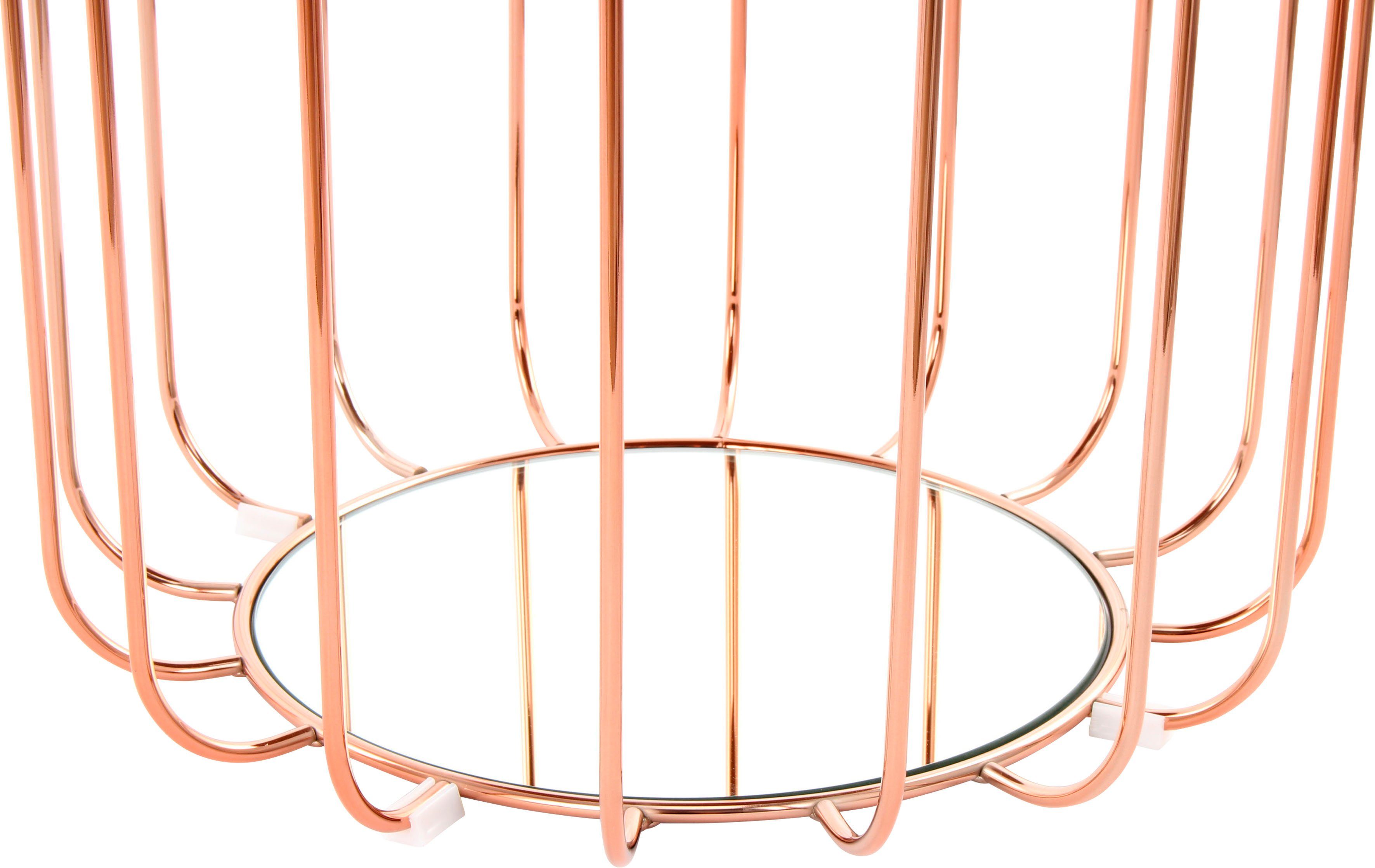Kayoom Bijzettafel Pouf Comfortable 110, afneembare en omkeerbare bovenkant praktisch om te bouwen tot tafel of voetenbank/poef, met spiegelglas (1 stuk)
