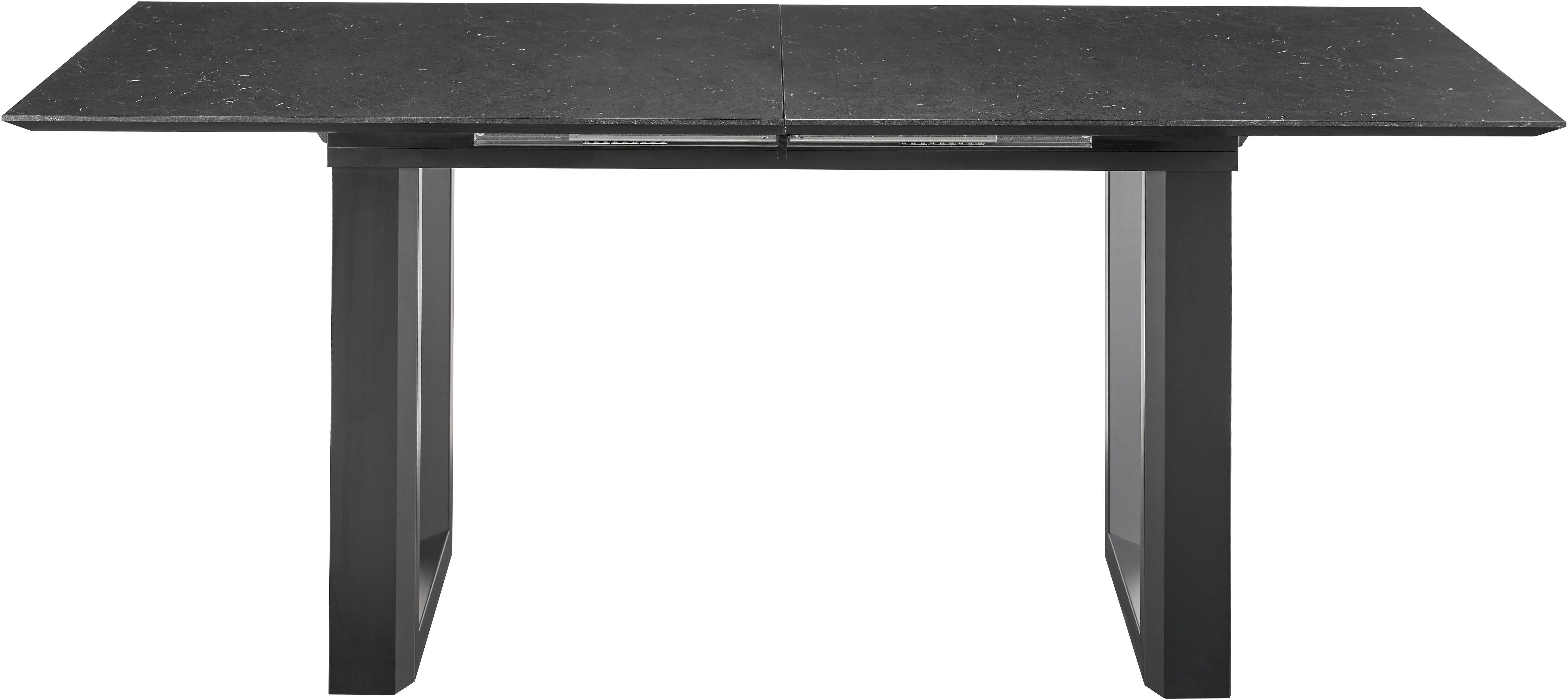 set one by Musterring Eettafel New Atlanta Rechthoekig blad met Zwitserse rand, uitschuifbaar, onderstel in U-vorm eettafels maat 170 cm x 76 cm x 90