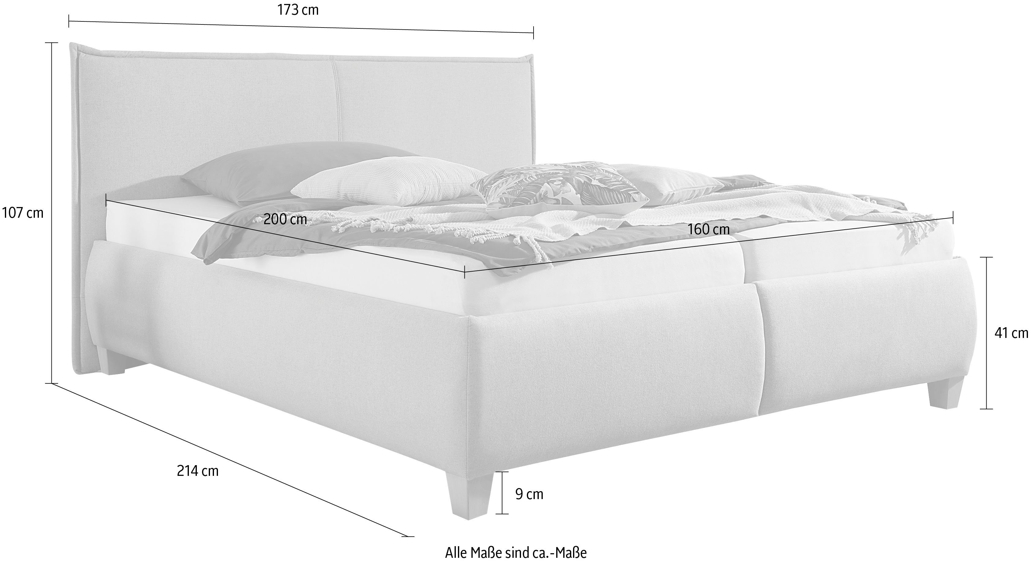 Maintal Gestoffeerd bed met bedkist