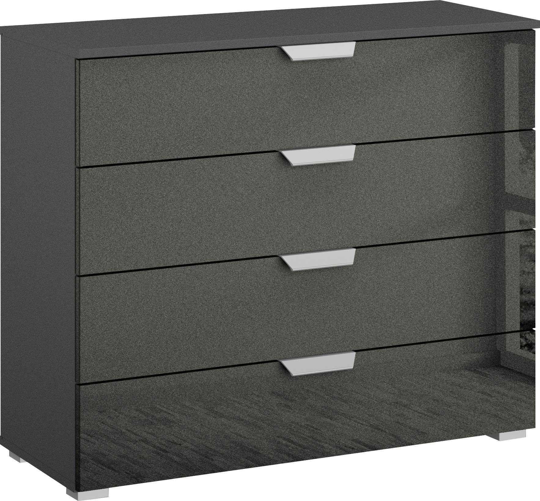 rauch Ladekast Sideboard ORIAS met decor- of hoogglansfront met 4 lades en 2 deuren en metalen grepen made in germany