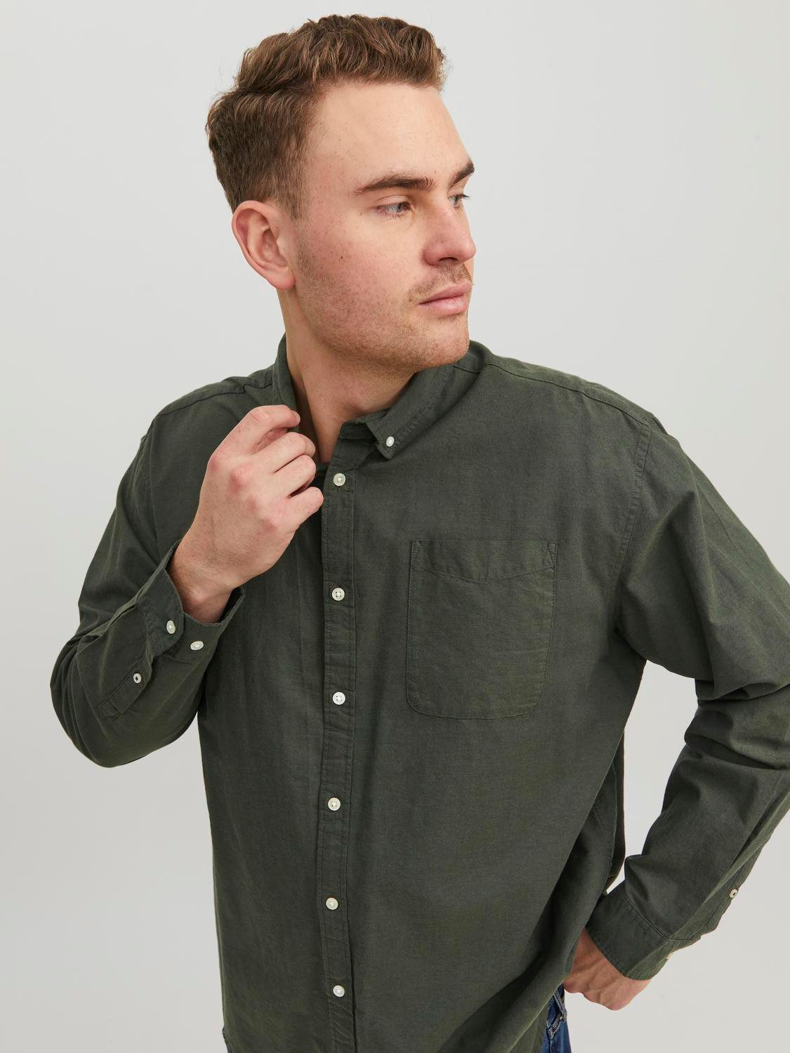 Jack & Jones PlusSize Overhemd met lange mouwen JJ JJEOXFORD SHIRT L/S
