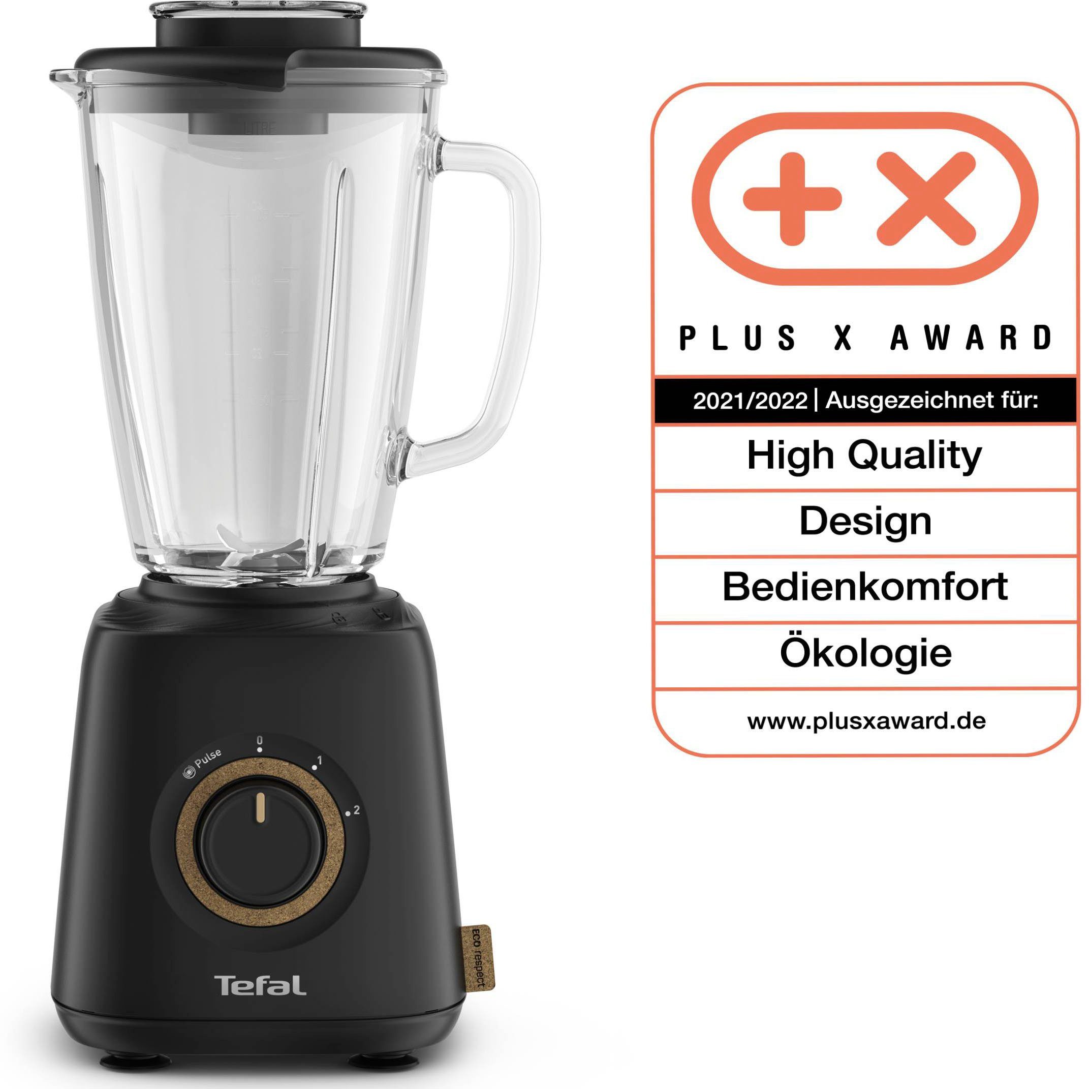 Tefal Blender Eco Respect in eco-design, 1,75 l, 4 messen, bl46en