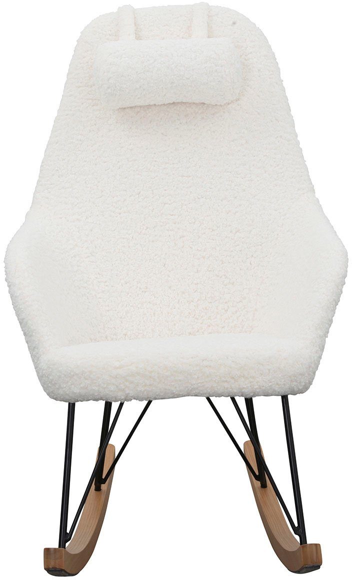 SalesFever Schommelstoel met bekleding in imitatiebont-look