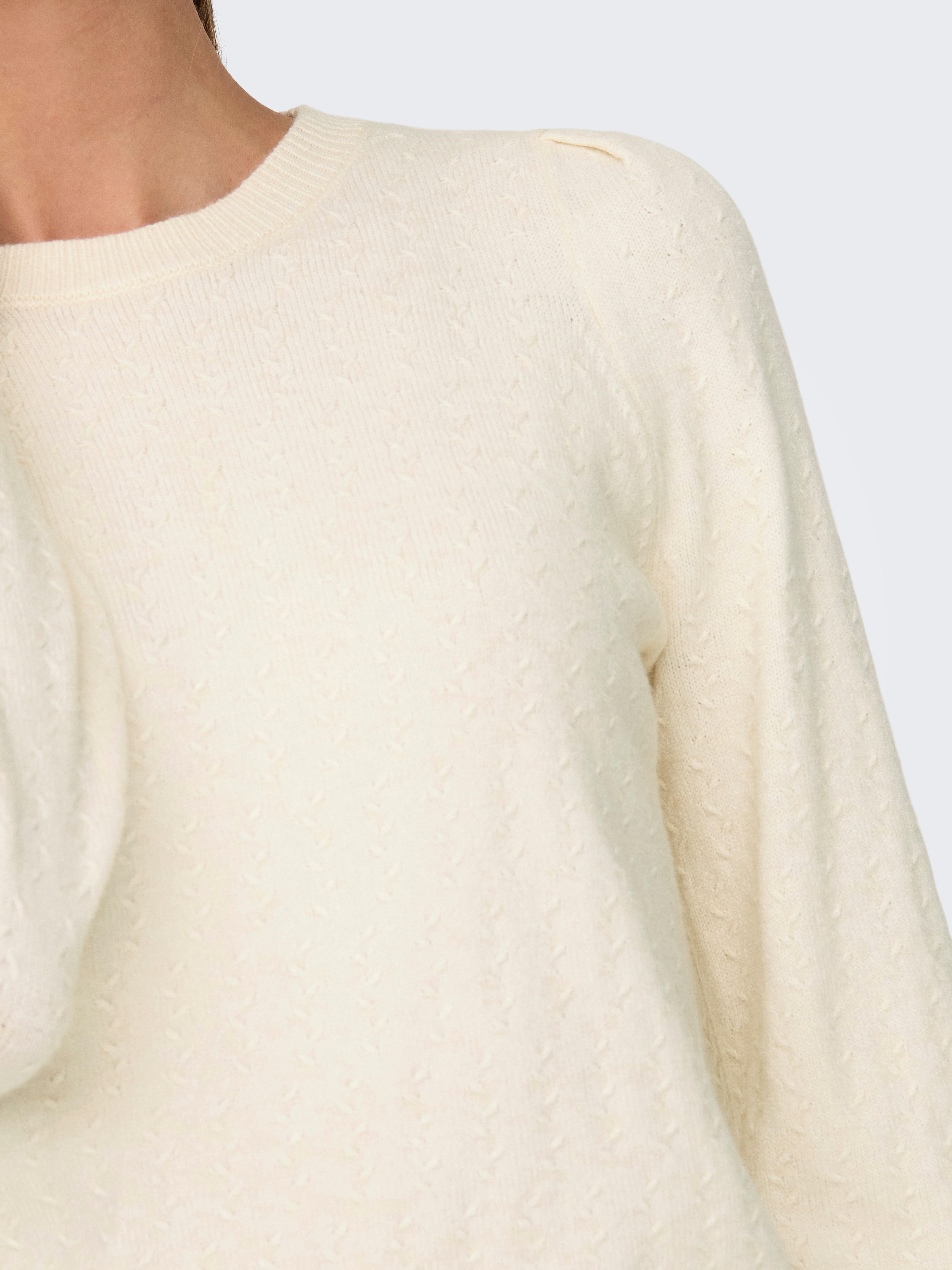 Only Trui met ronde hals ONLKATIA LS STRUCTURE PUFF O-NECK CC KNT