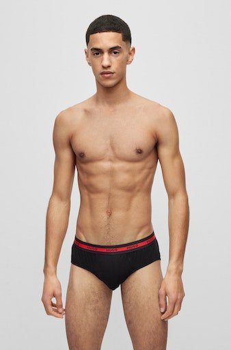 HUGO underwear Slip met contraststrepen en logo-opschriften op de tailleband (set, 3 stuks, In driepack)