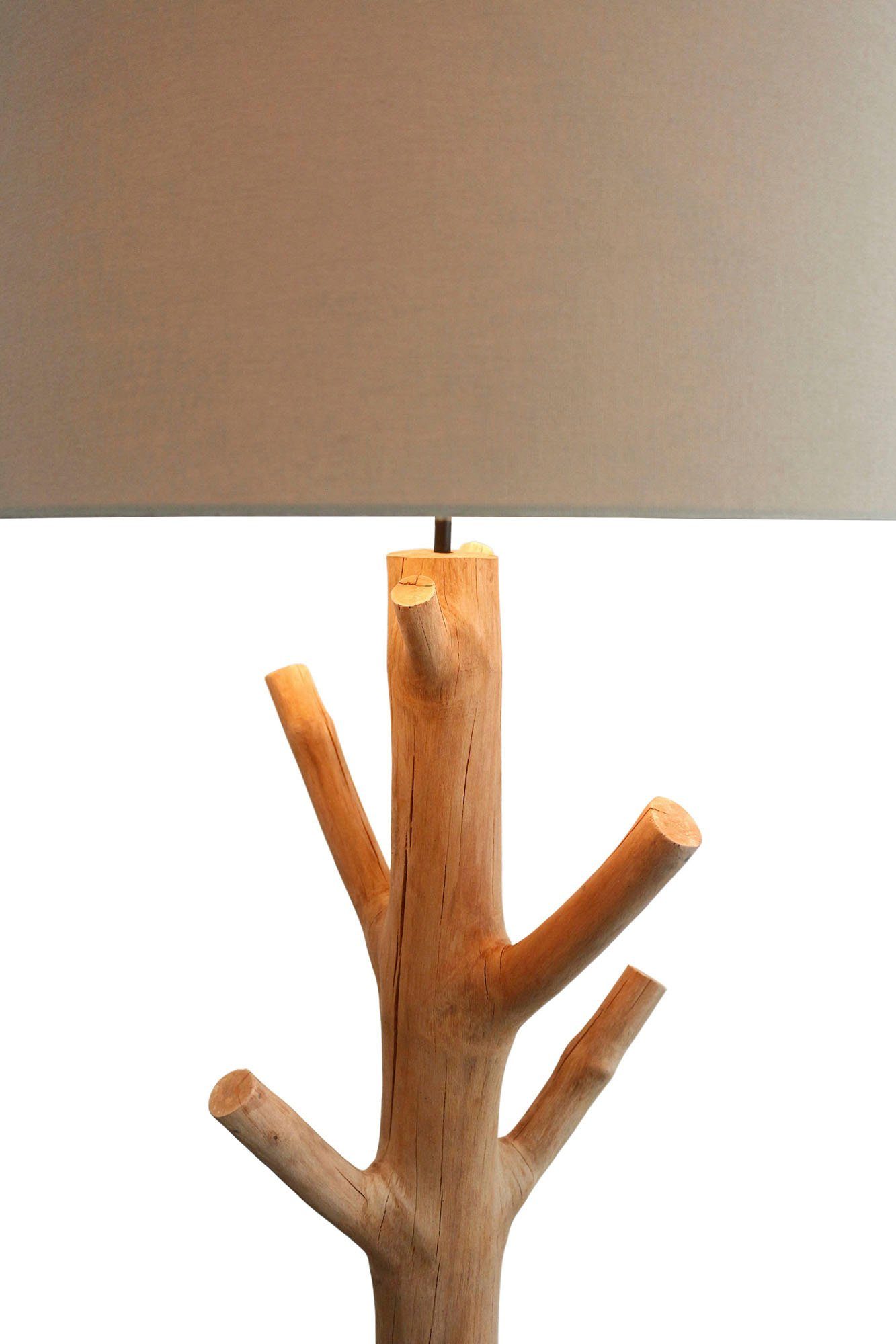 SalesFever Staande lamp Tahlia handgemaakt, met linnen kap (1 stuk)