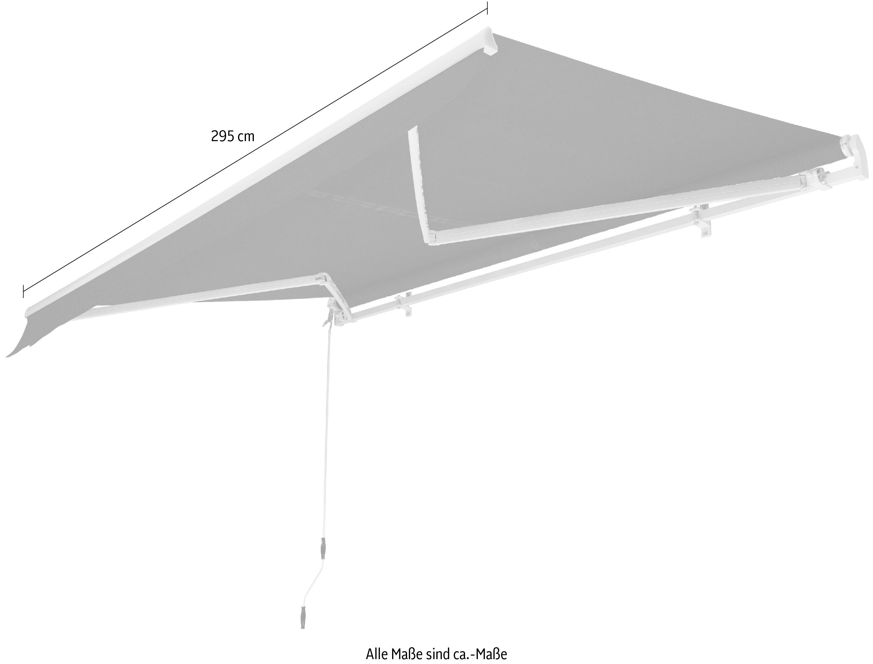 KONIFERA Zonnescherm met knikarm Breedte/uitval: 295x200 cm, hellingshoek verstelbaar