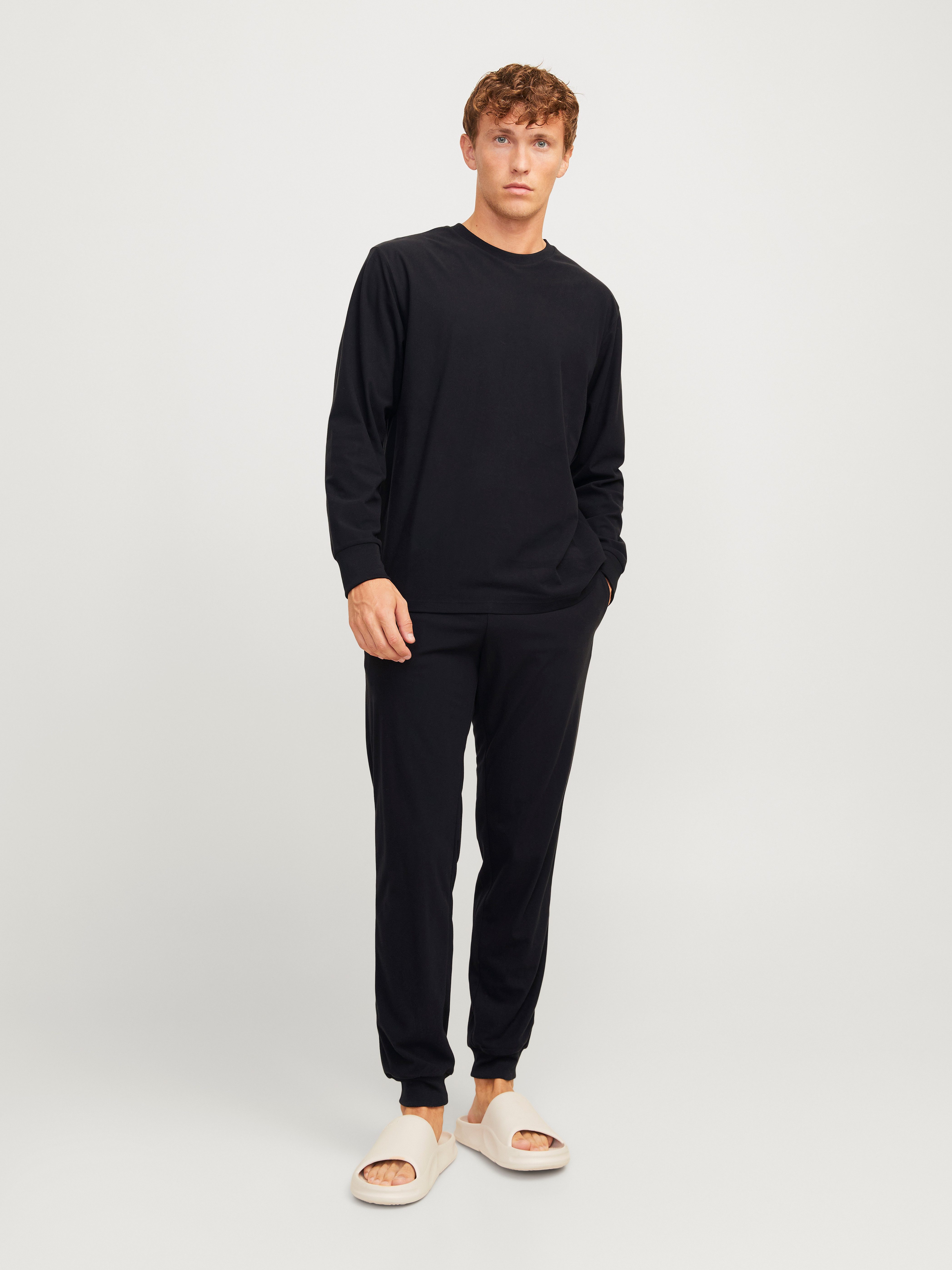 Jack & Jones Shirt met lange mouwen JACSOLID LOUNGE SET W NOOS (set 2-delig)