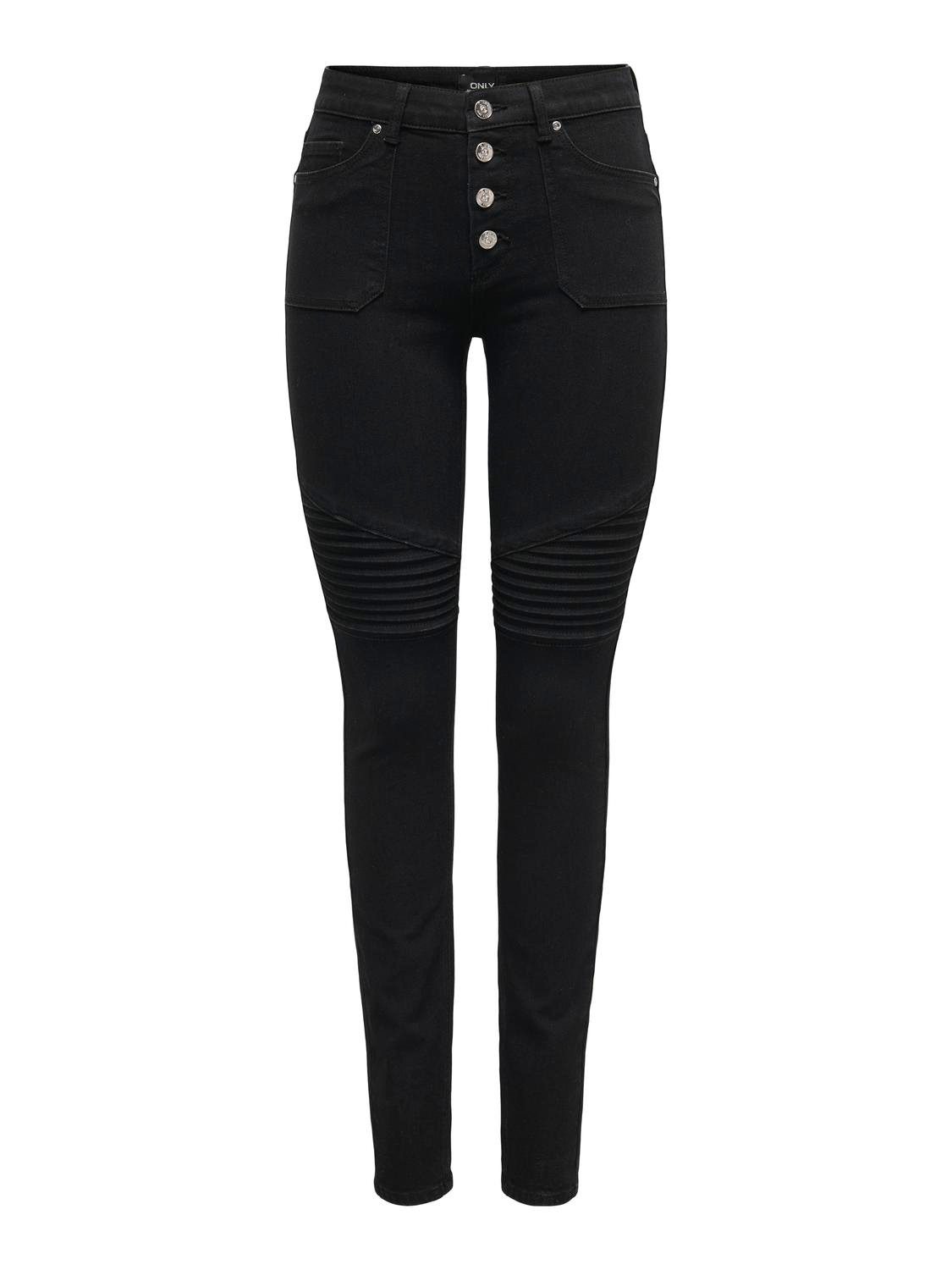 Only Skinny fit jeans met biker-details