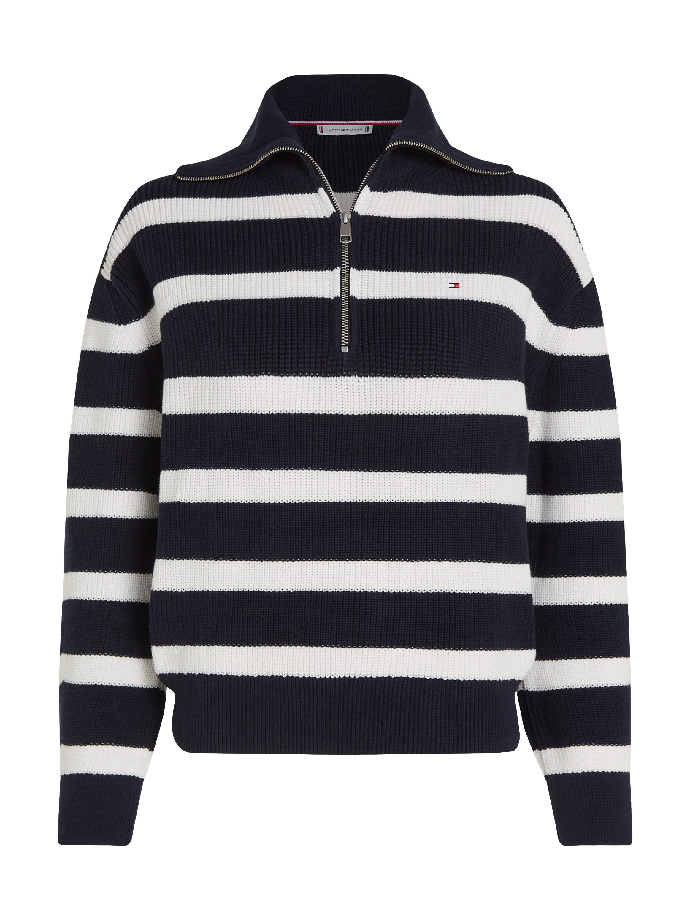 Tommy Hilfiger Schipperstrui CO CARDI STITCH 1/2 ZIP SWEATER