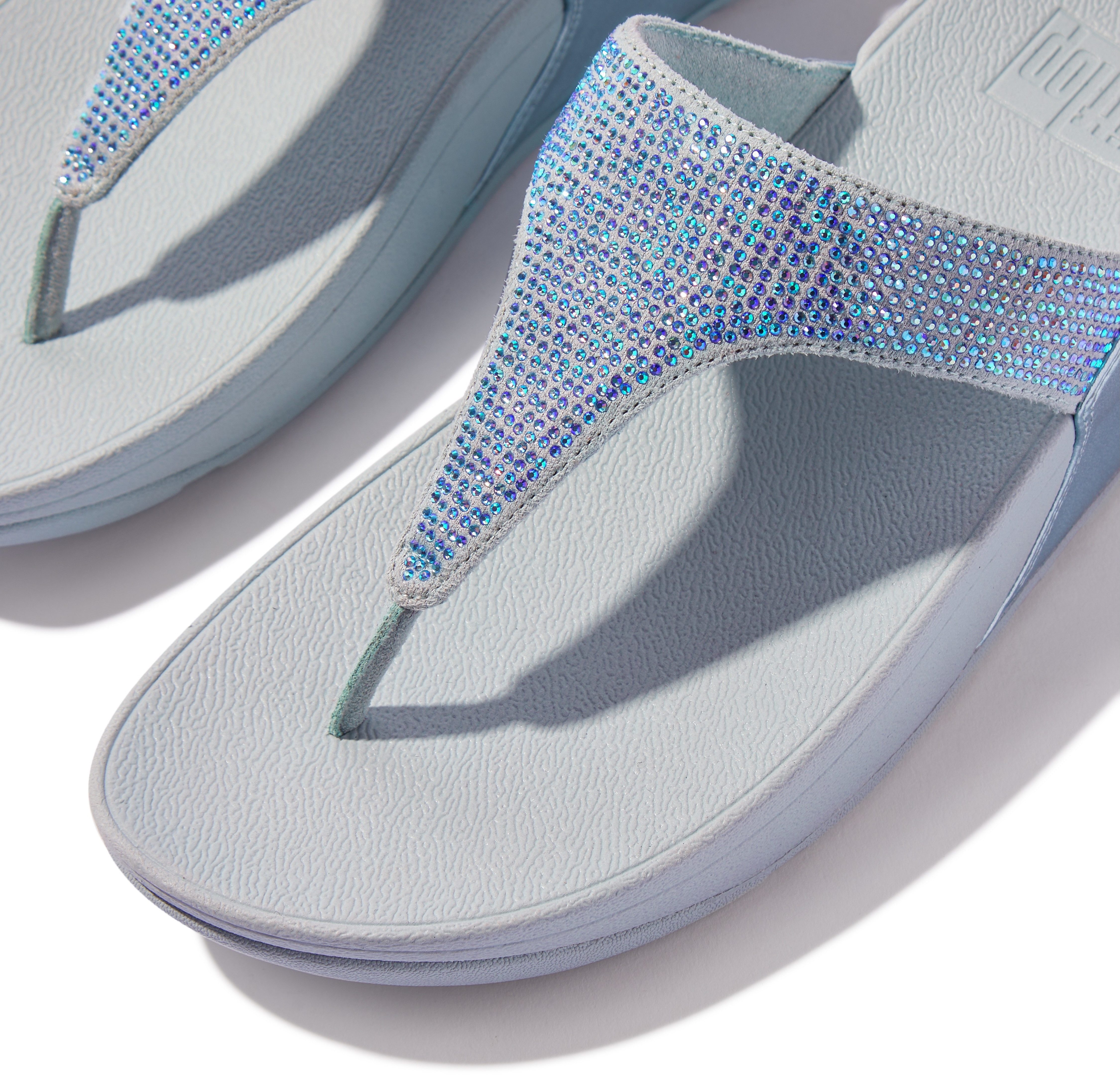 Fitflop Dianets LULU CRYSTAL EMBELLISHED TOE-POST SANDALS - HOTFIX sleehak, zomerschoen, teen-scheider met zachte teenband