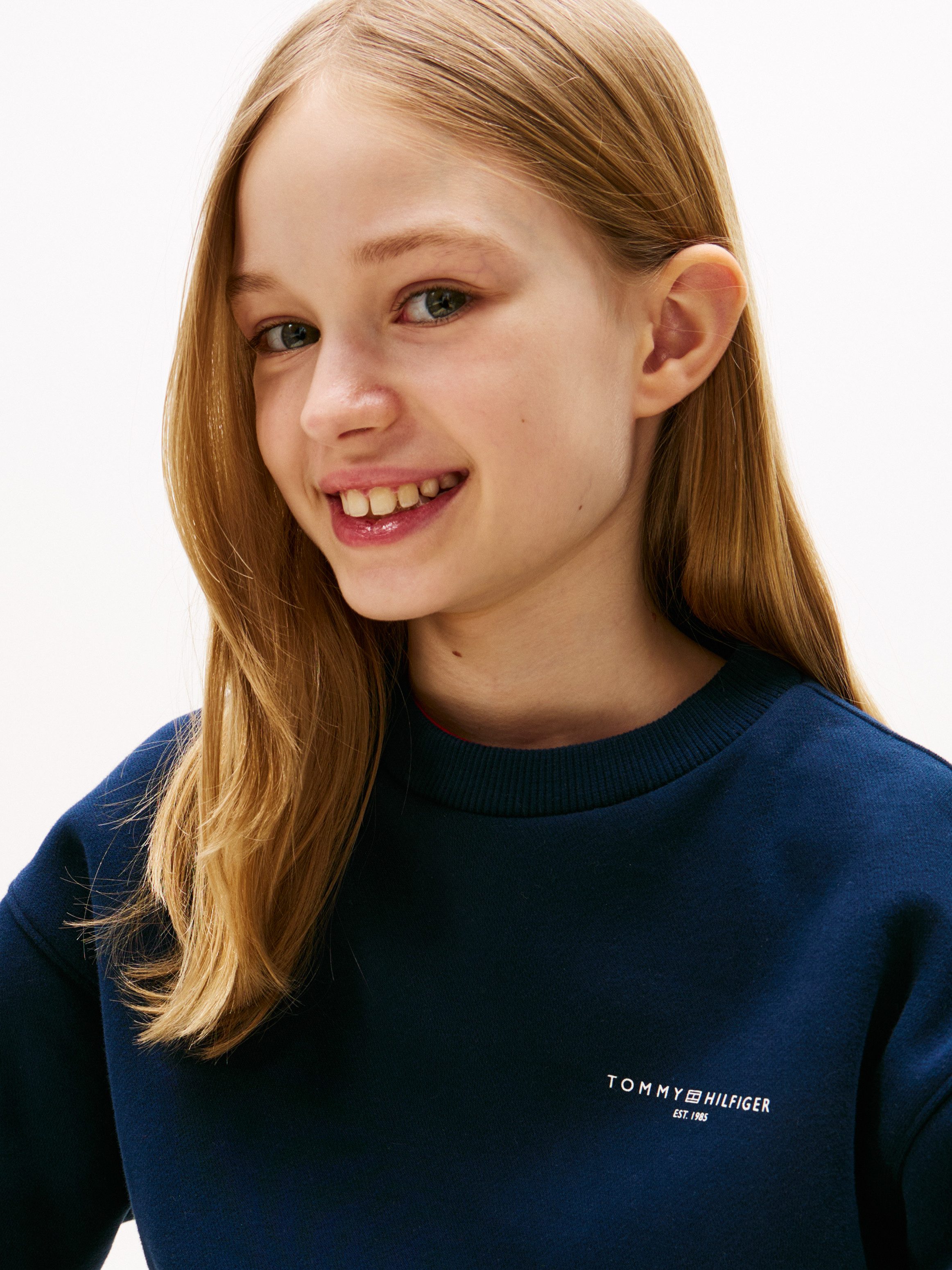 Tommy Hilfiger Sweatshirt MINI CORP C-NECK SWEATSHIRT voor kinderen tot 16 jaar, met logostiksel