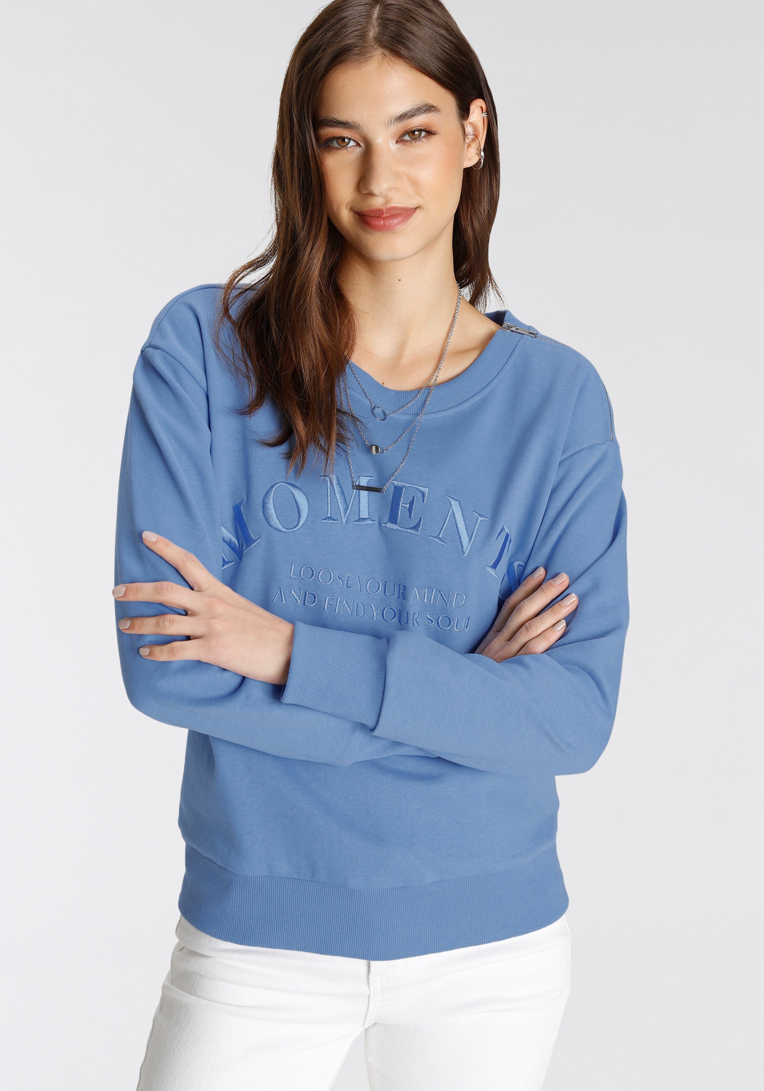 Tamaris Sweatshirt Met een rits op de schouder - NIEUWE COLLECTIE