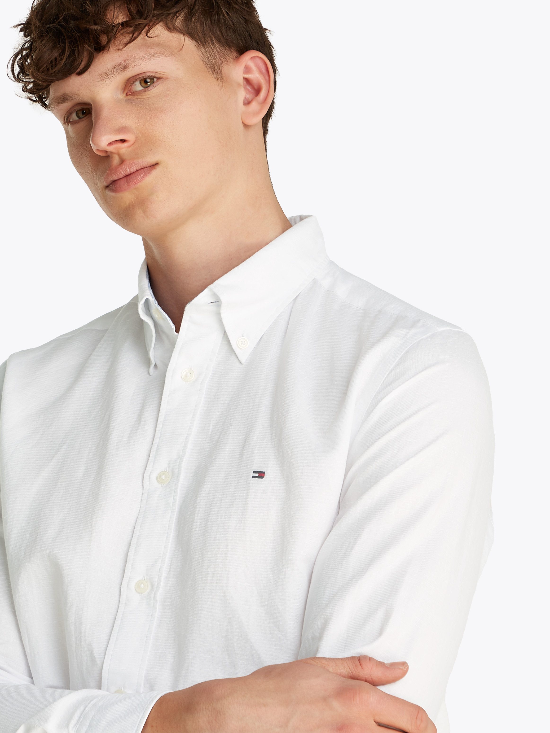 Tommy Hilfiger Overhemd met lange mouwen LINEN BLEND SOLID RF SHIRT