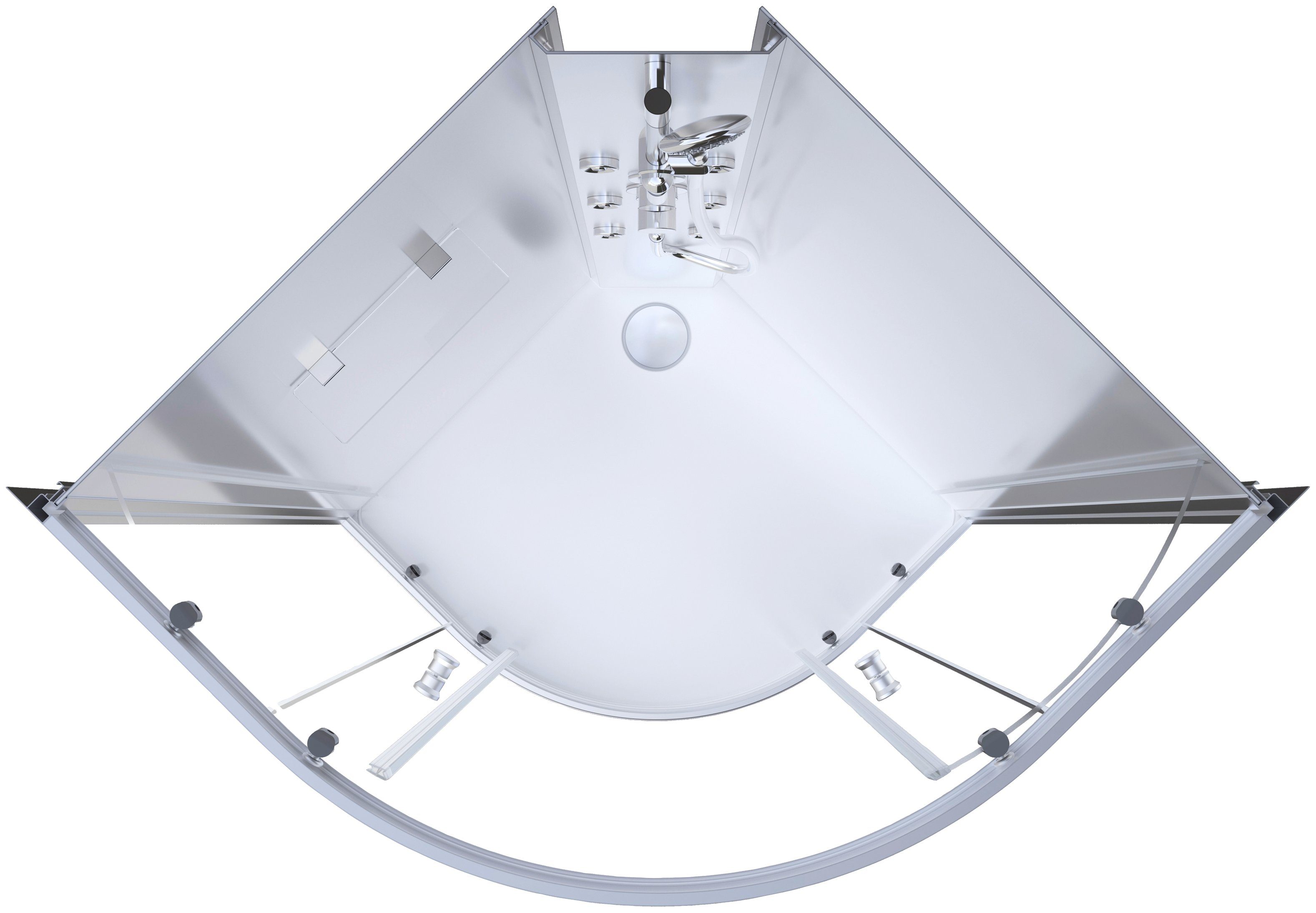 Marwell Complete douche White Oasis inclusief kranen, 90 cm x 90 cm