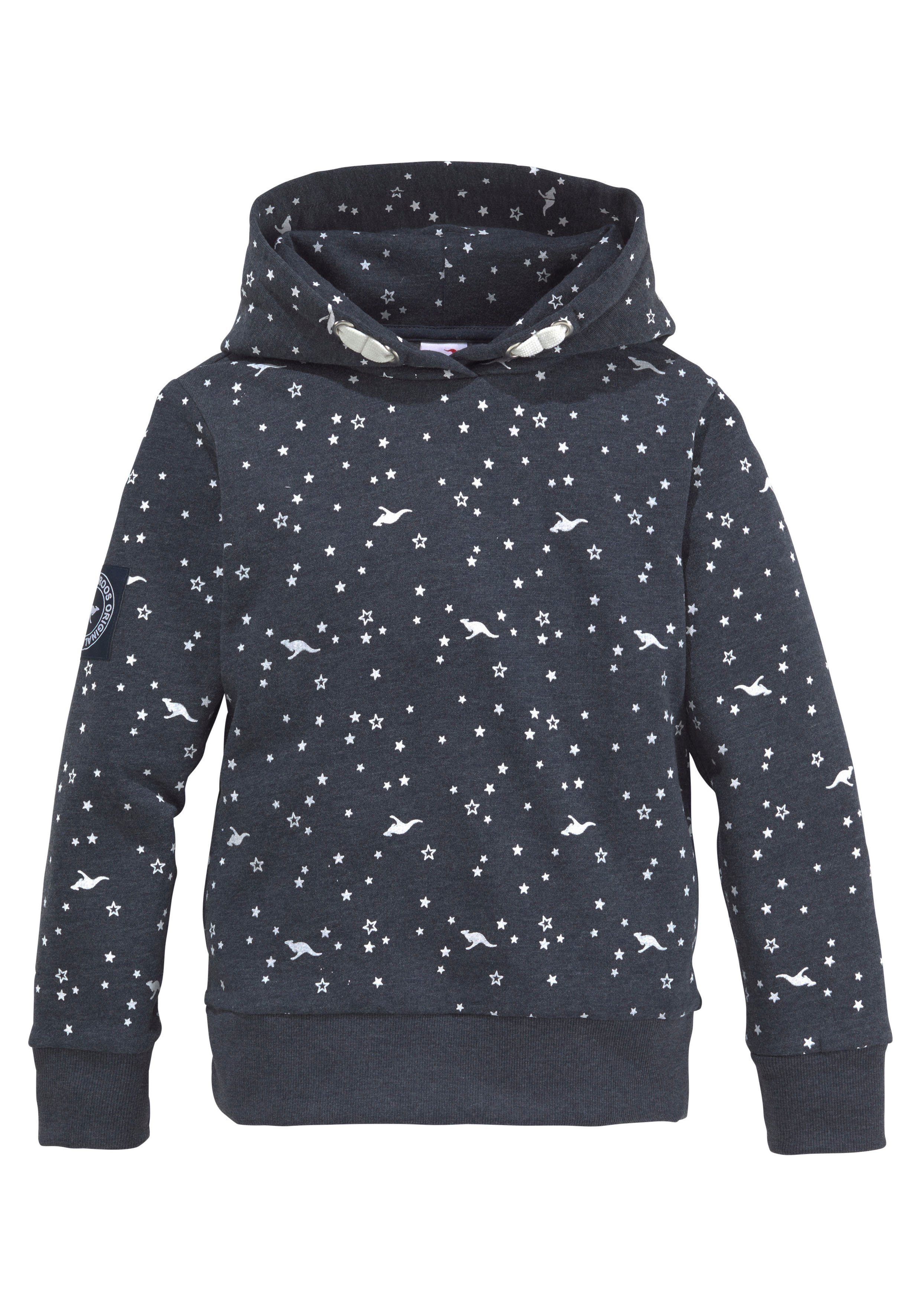 KangaROOS Hoodie Lange mouwen, bedrukt, met capuchon, van katoenmix