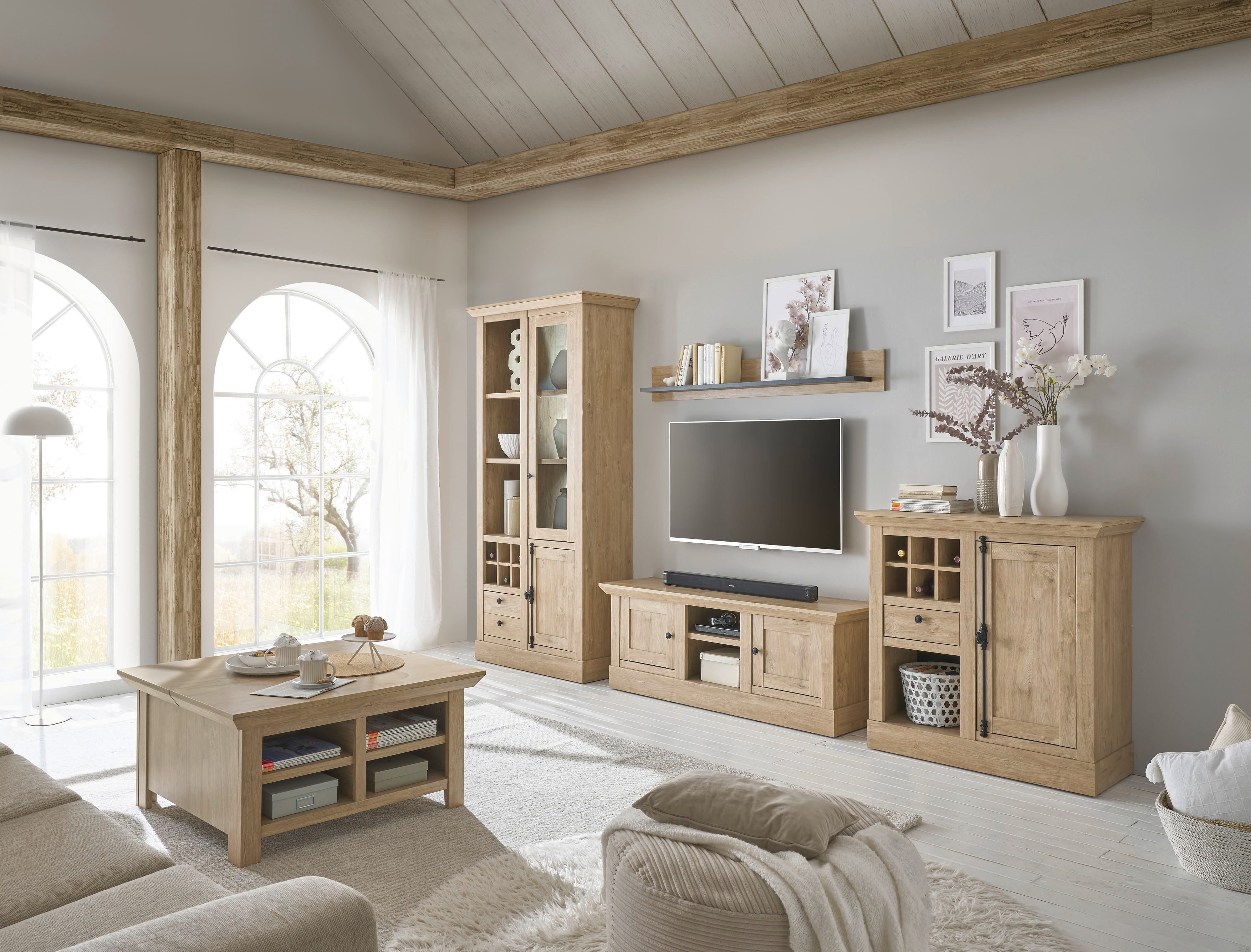 Home affaire Salontafel Cornwall, bijzettafel in landelijke stijl, salontafel, eiken decor (1 stuk)