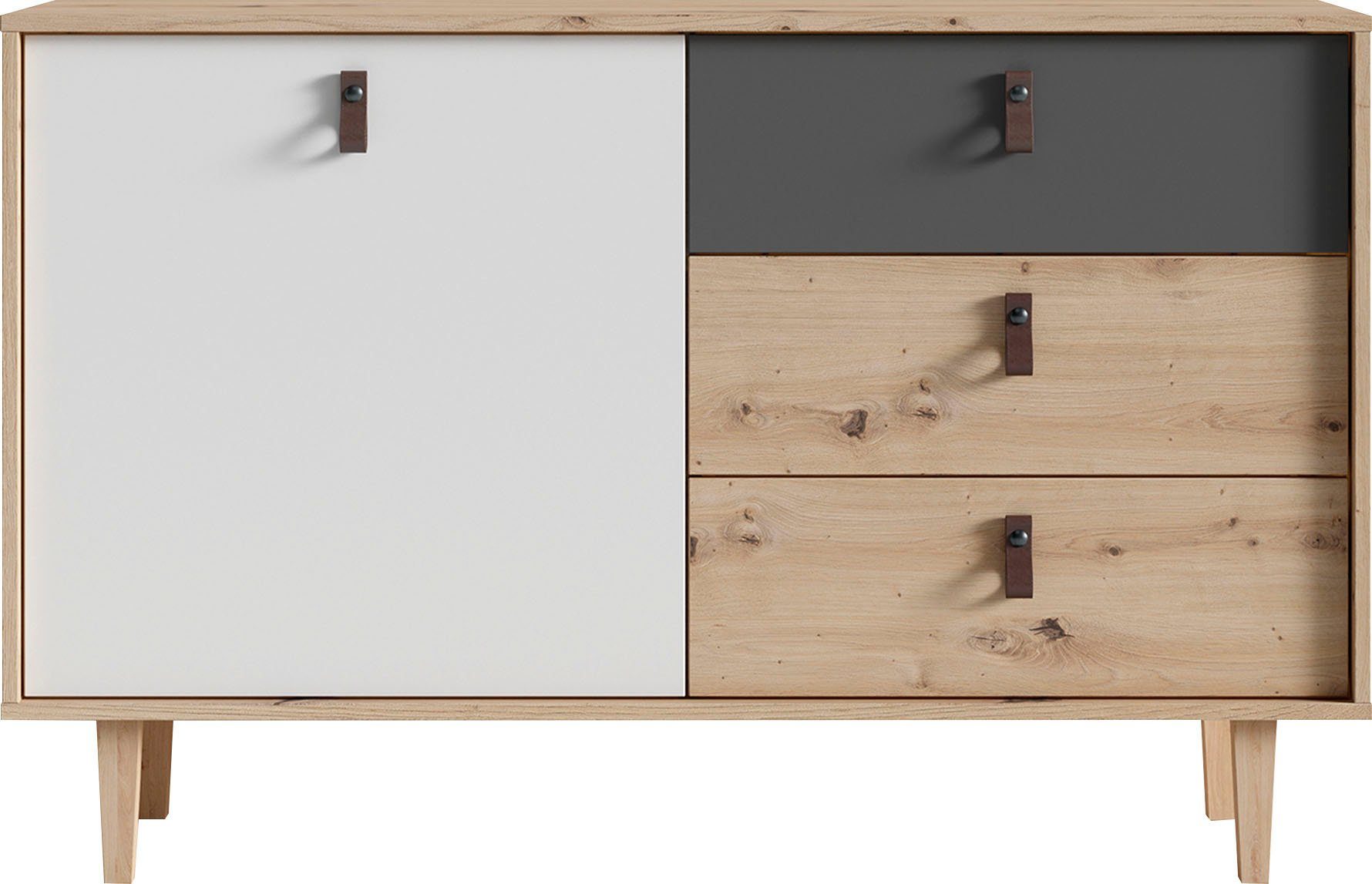 INOSIGN Dressoir Bill, commode in 120 cm en 180 cm breed, met massief houten poten,