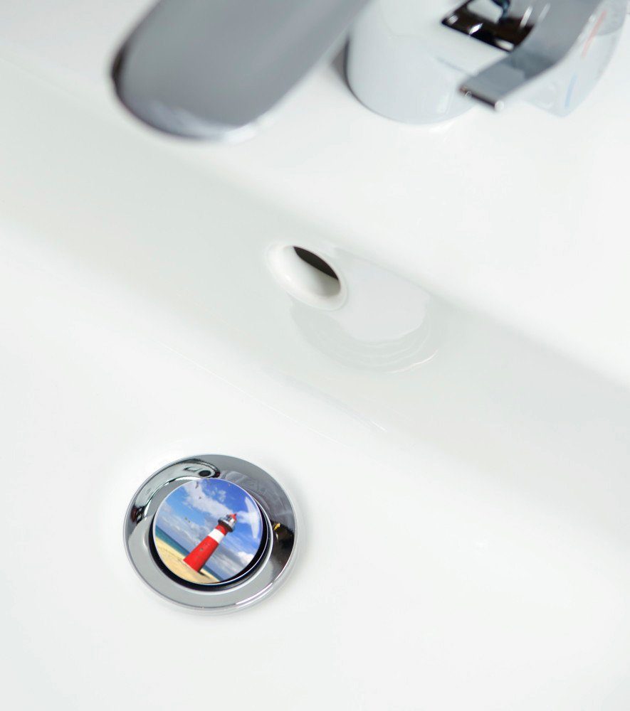 Sanilo Set badkameraccessoires Vuurtoren bestaand uit toiletzitting, badmat en wastafelplug (complete set, 3-delig)