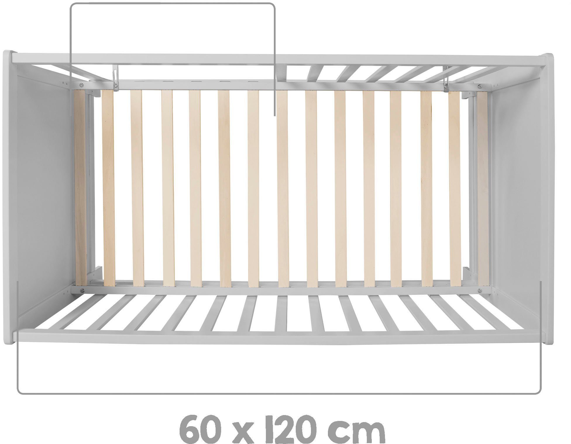 Roba® Babymeubelset Hamburg met kinderbed en commode met 2 laden (voordeelset, 2 stuks)