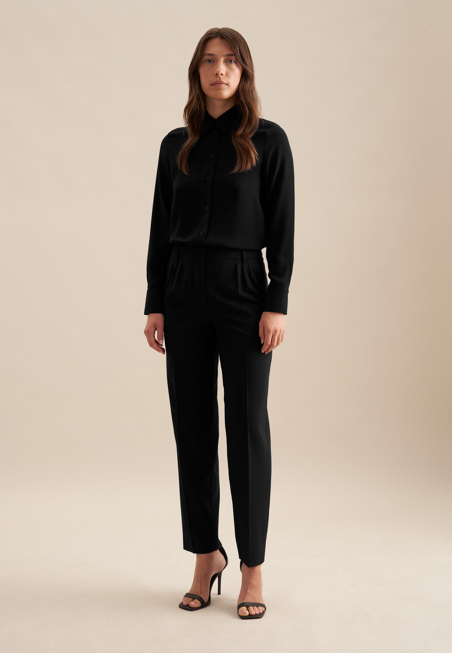 seidensticker Overhemdblouse Lange mouwen kraag uni