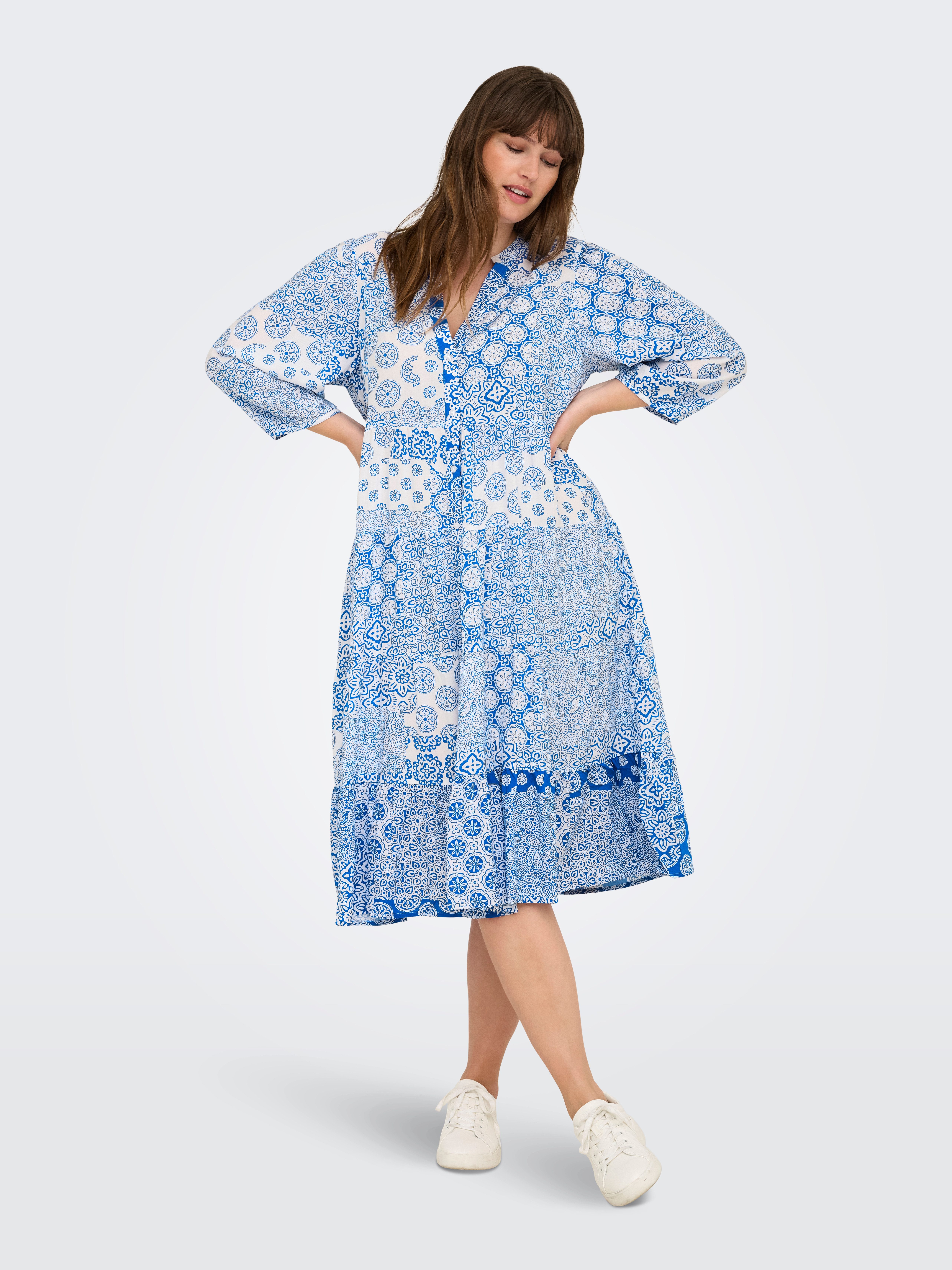 ONLY CARMAKOMA Tuniekjurk CARMILANA 3/4 DRESS WVN NOOS