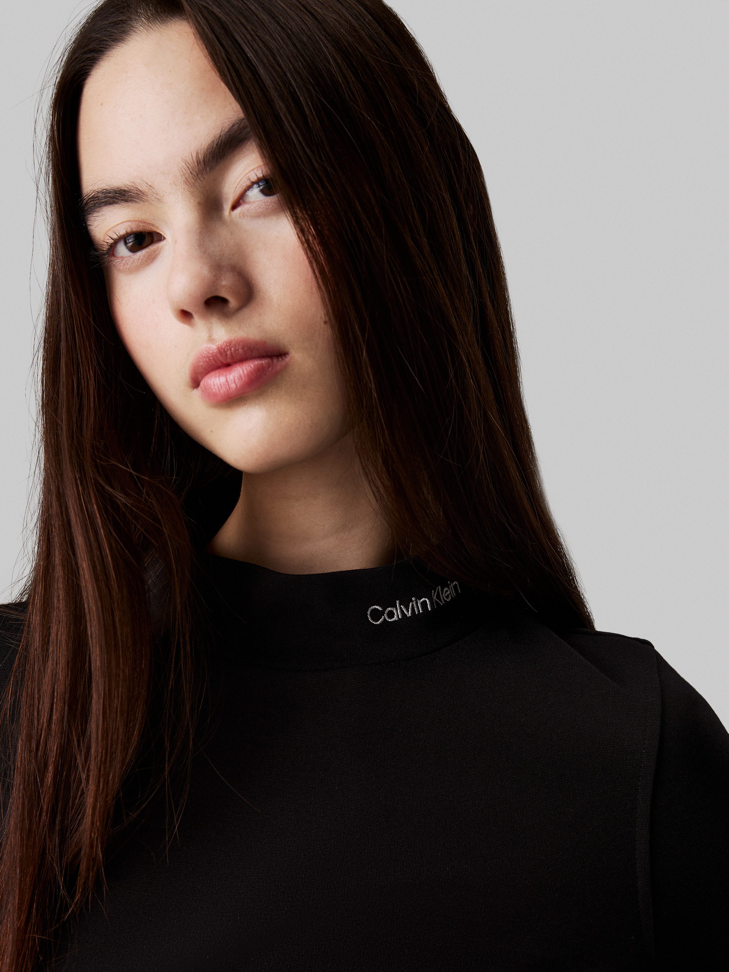 Calvin Klein Sweatjurk LOGO ELASTIC MILANO DRESS