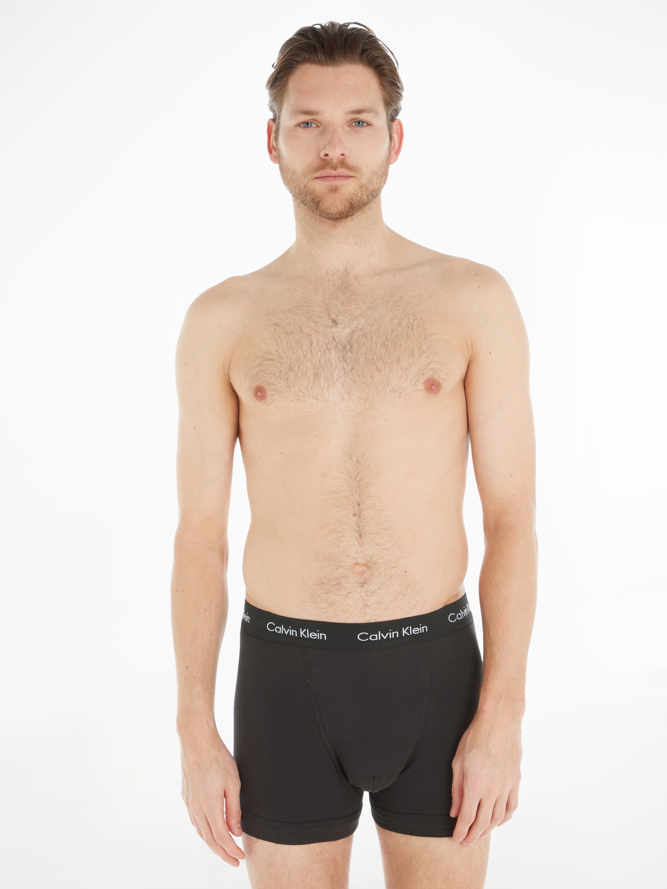 Calvin Klein Trunk CK Trunk 3 PACK in blau tinten met logo-elastische tailleband (3 stuks)