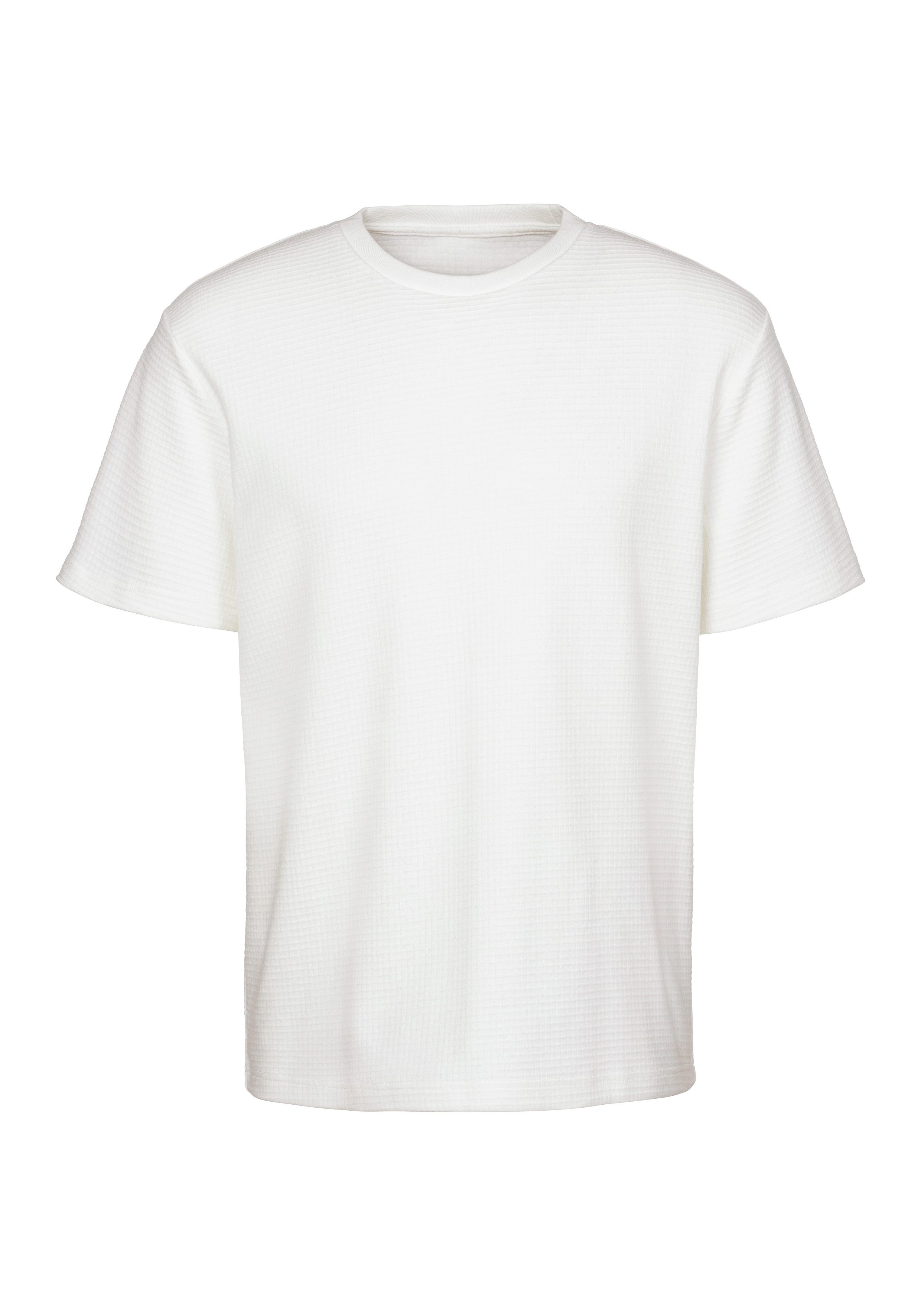 John Devin T-shirt Rondhalsshirt met structuur van katoenmix