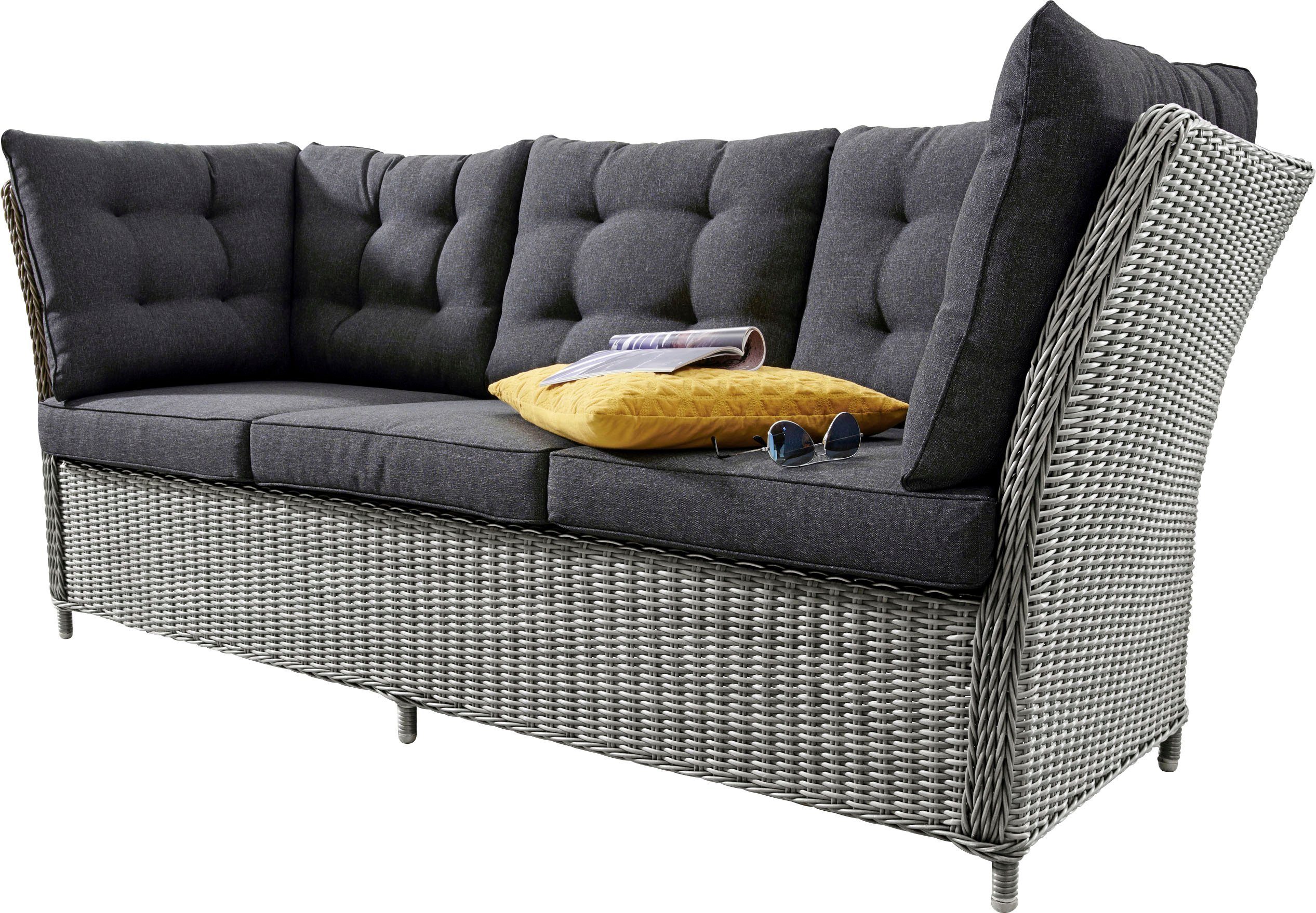 Destiny Loungebank Palma Aluminium, polyrattan, 3-zits bank, incl. kussens