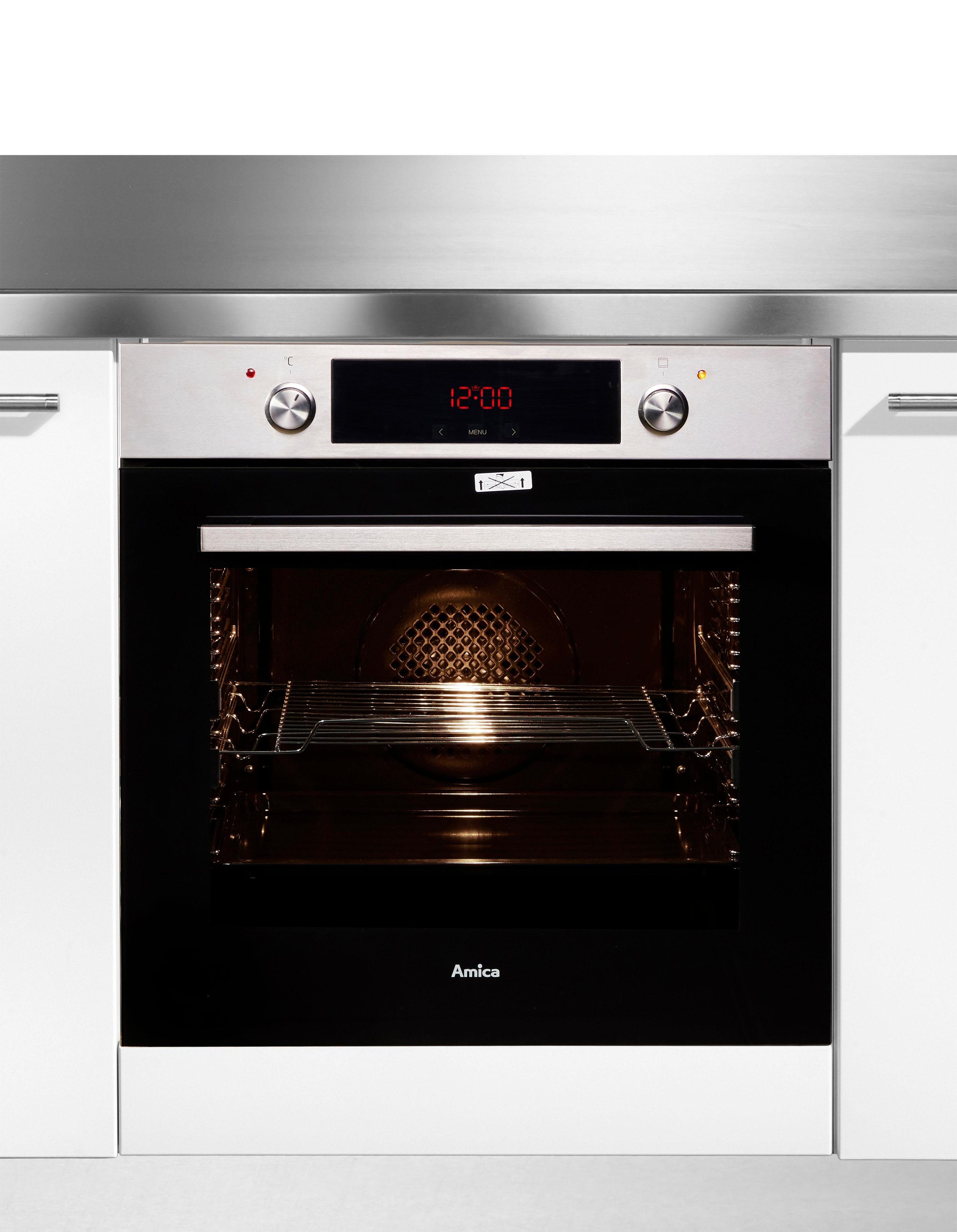 Amica Inbouwoven EBX 944 620 E Extra grote oven met 2 uittrekelementen, bakplaten glijden veilig uit.