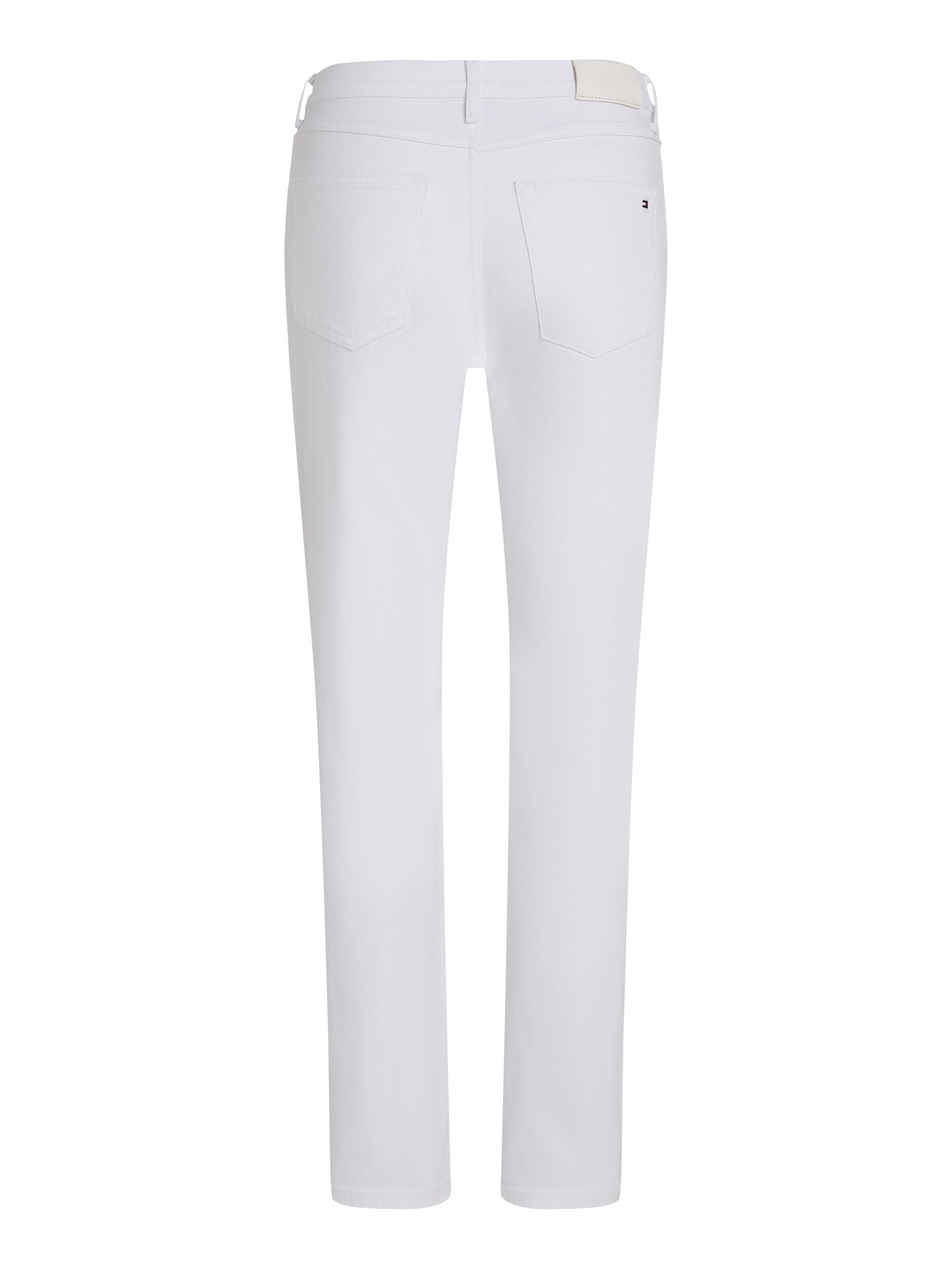 Tommy Hilfiger Straight jeans CLASSIC STRAIGHT RW ECRU met logo-badge, in enkel-lengte