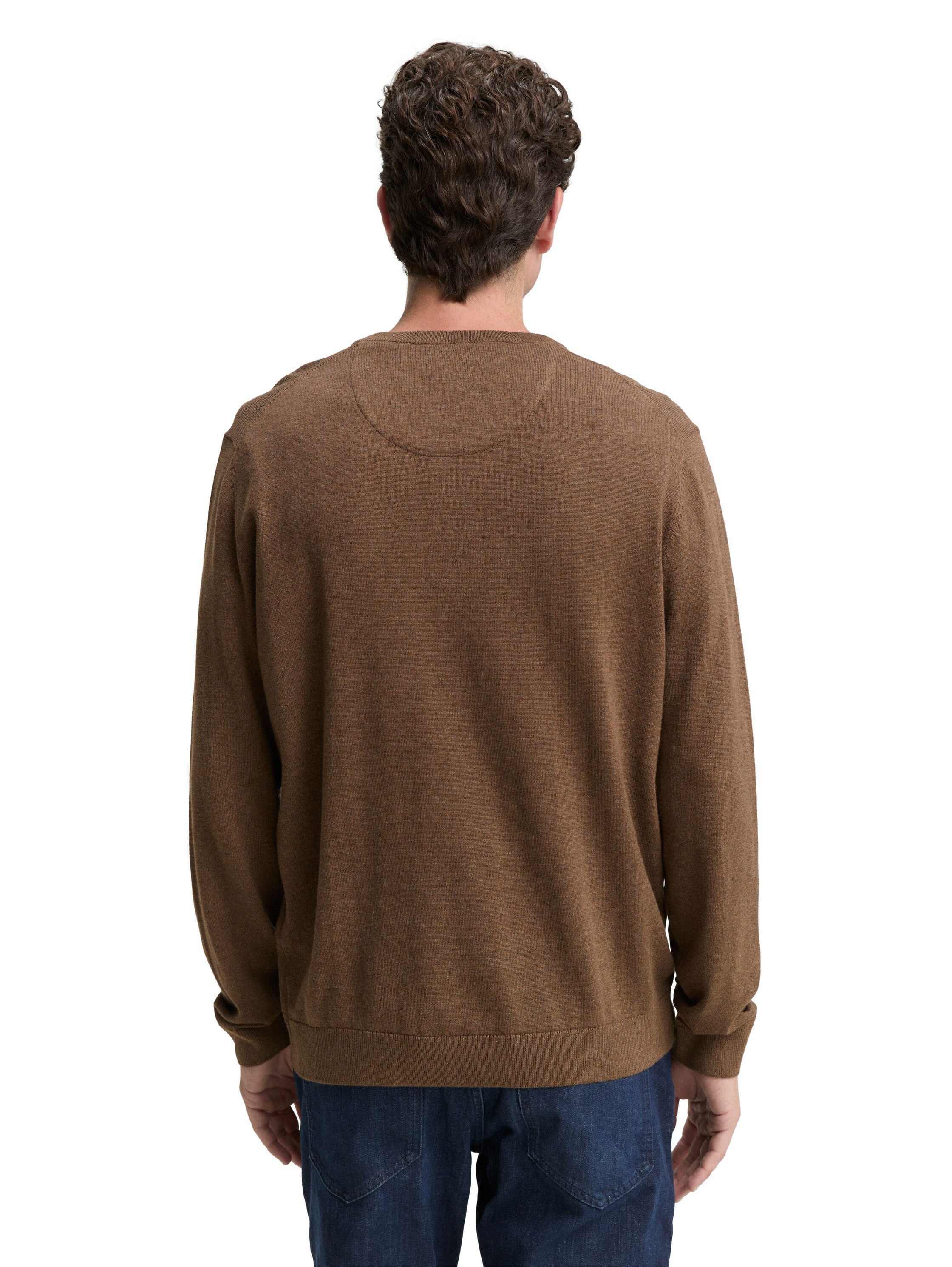 Tom Tailor Trui met V-hals met klein logoborduursel