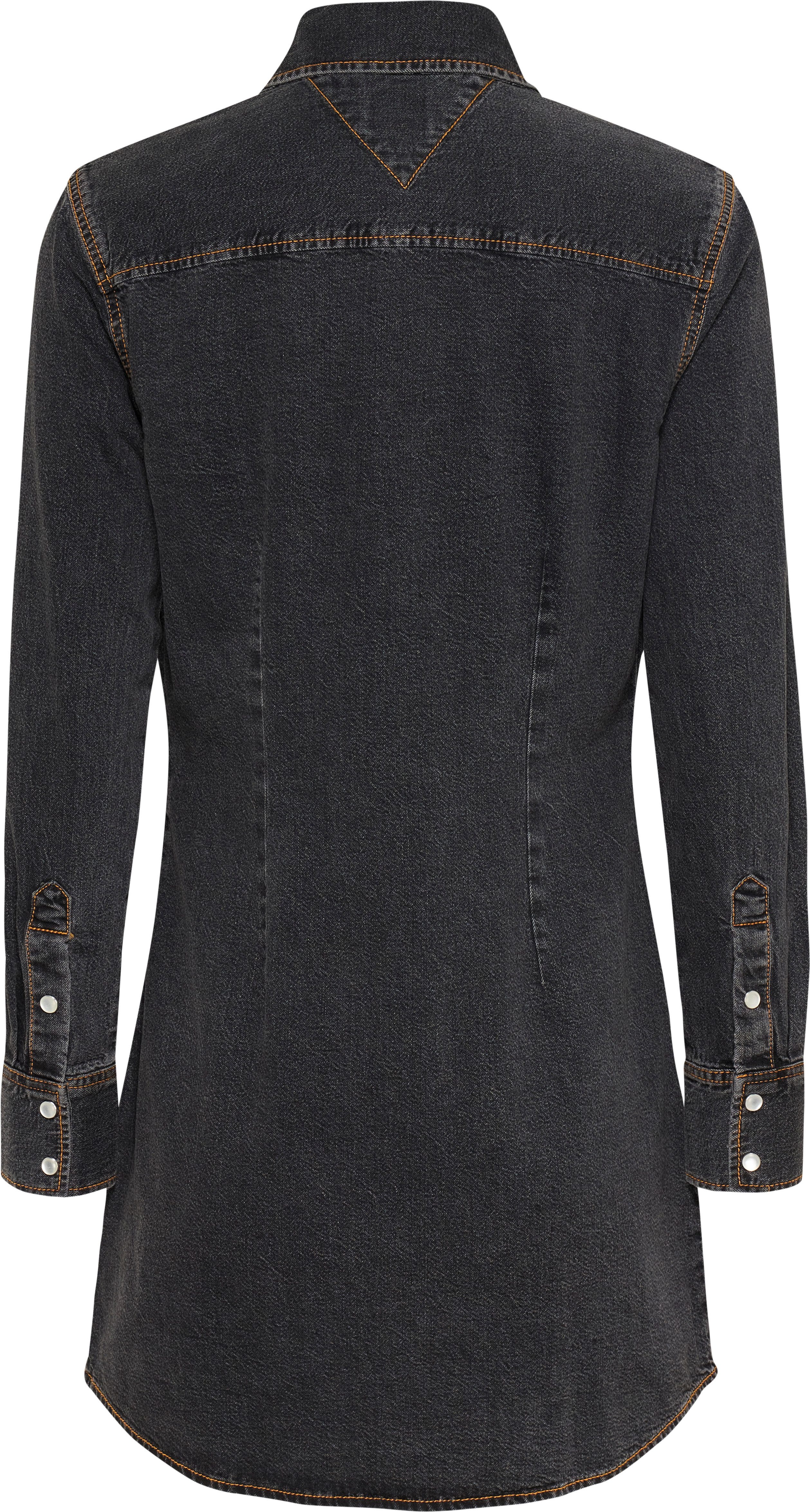 TOMMY JEANS jurk RGLR WESTERN DRESS WASHED BLACK