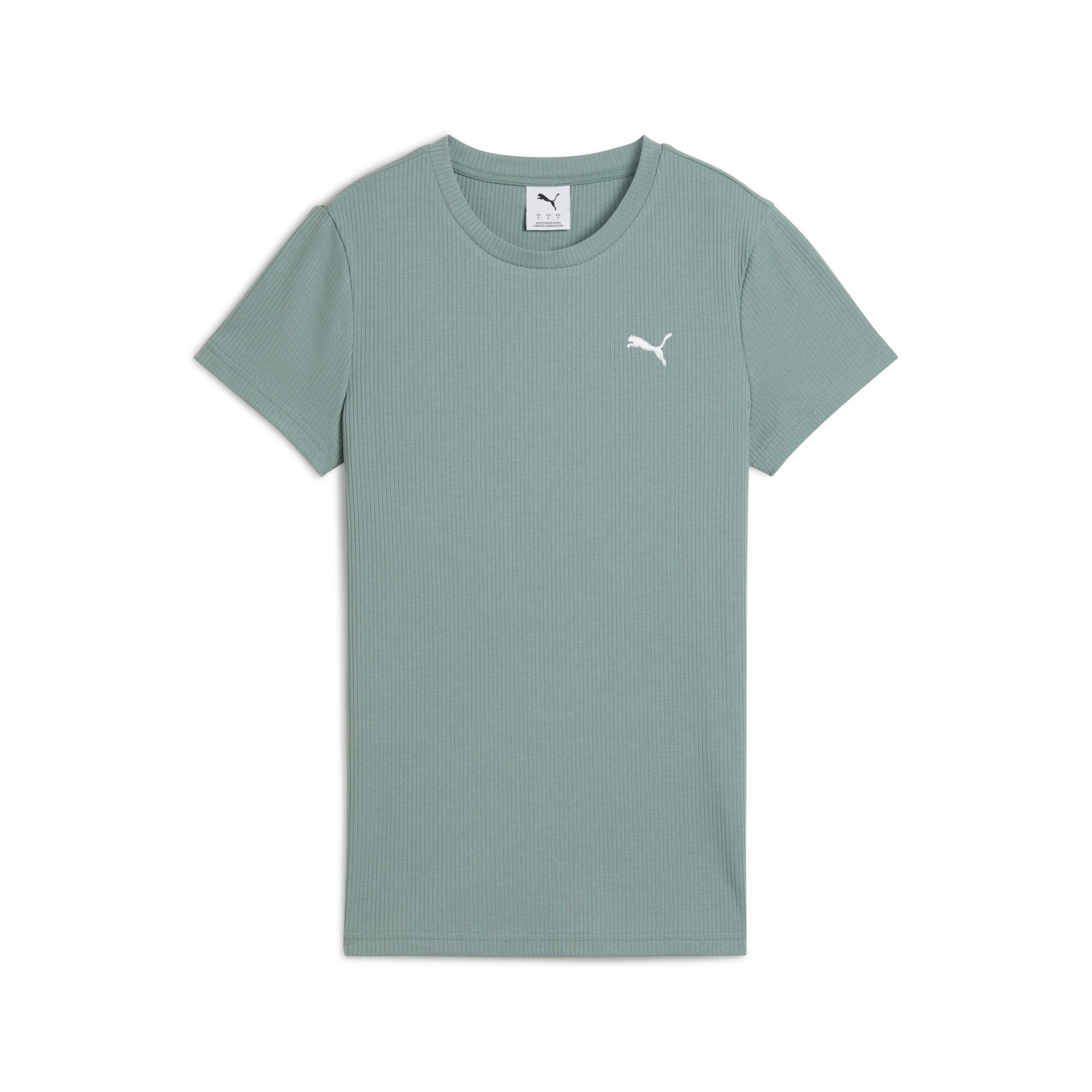 PUMA T-shirt ESS ELEVATED RIB TEE dames tops maat S groen