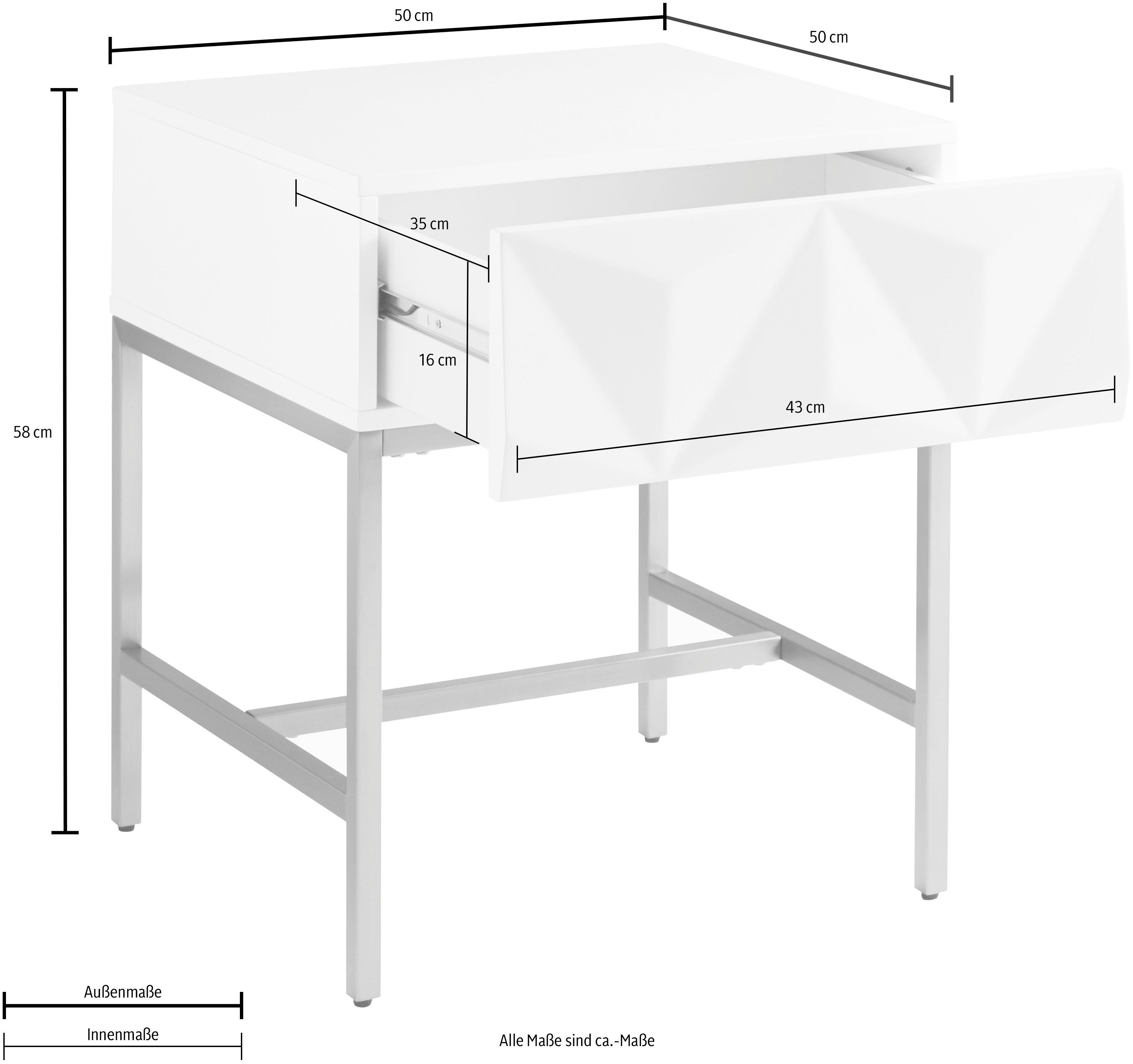 Leonique Bijzettafel Minfi, TOPSELLER!, OTTOs keuze Lade met 3D-front, ook als nachtkastje geschikt, breedte 50 cm