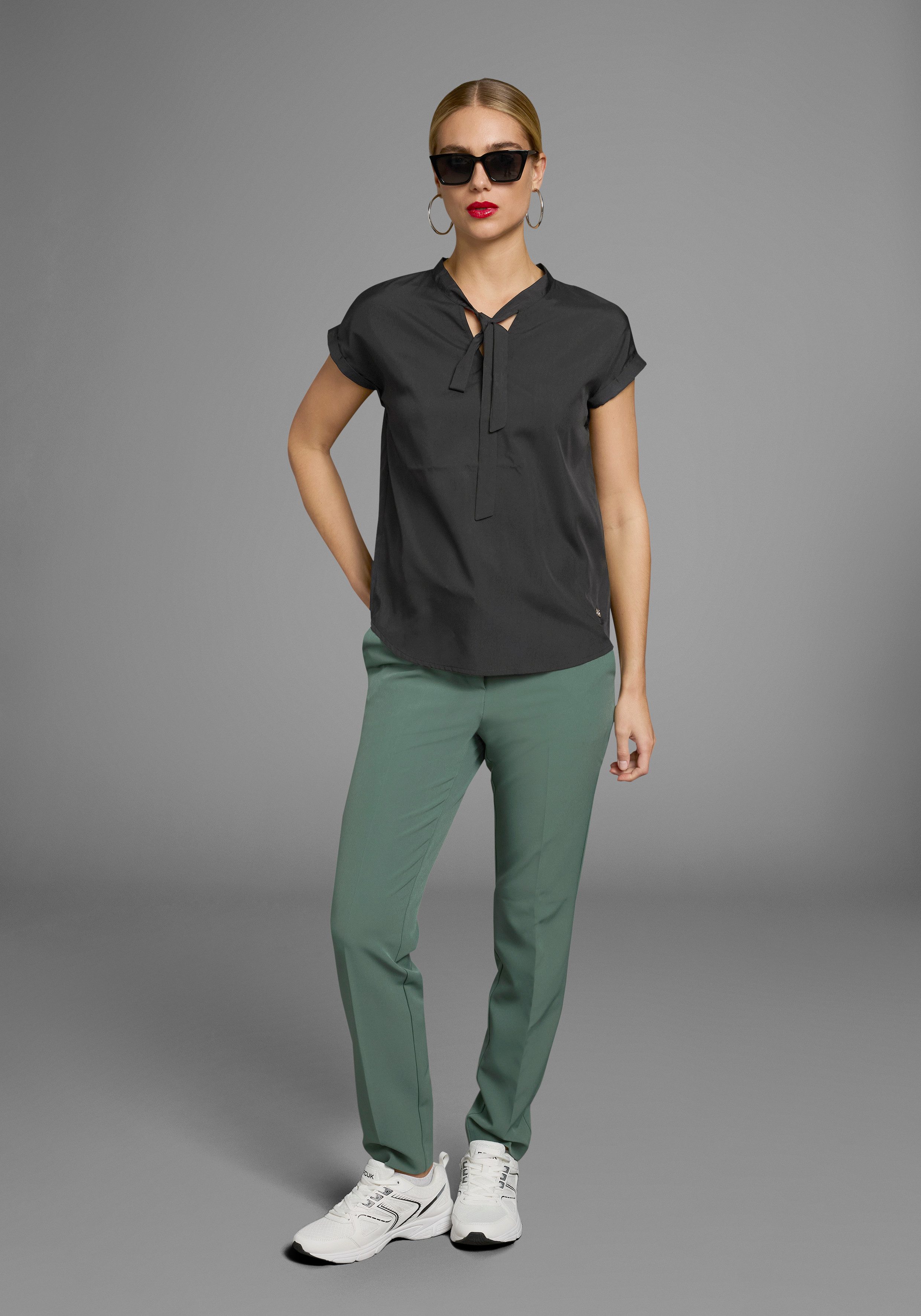 Bruno Banani Blouse met kraagstrik met bindstrik (2-delig, Set van 2)