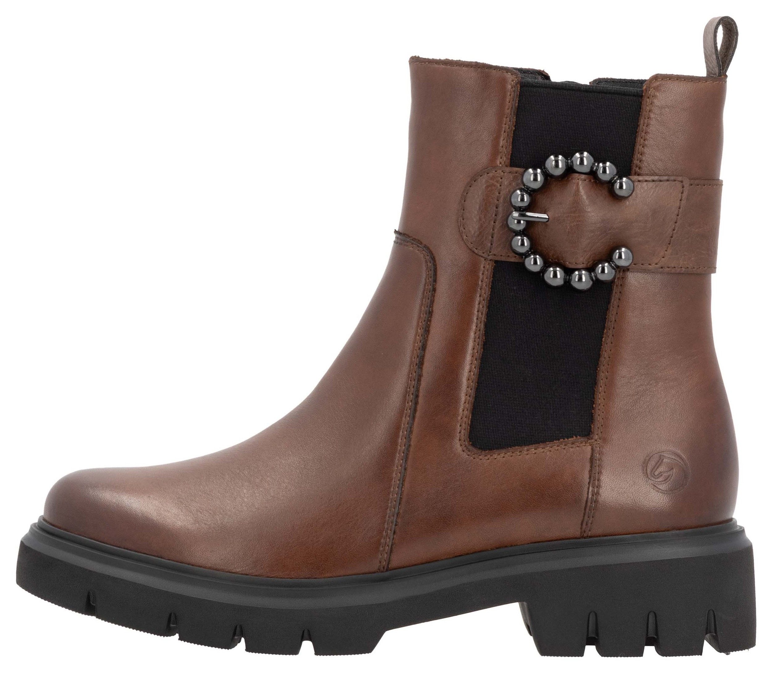 Remonte Chelsea-boots blokhak, businessmode, enkellaars met mooie decoratieve gesp