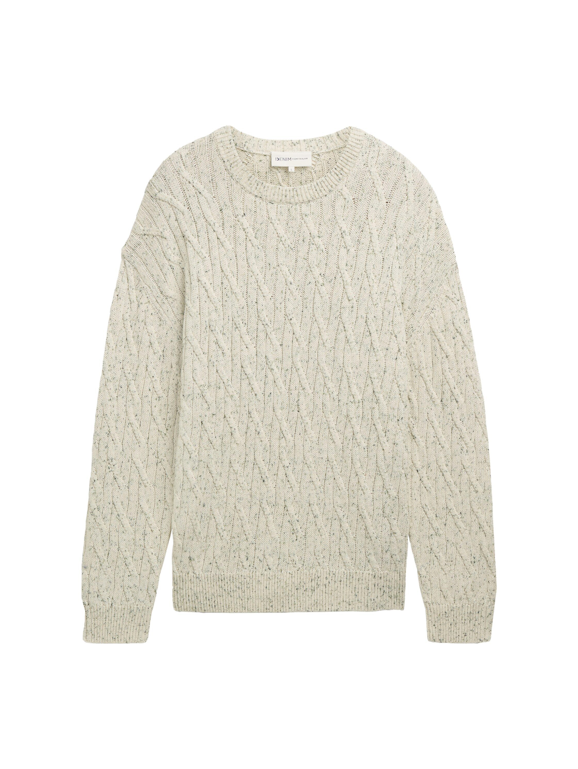 Tom Tailor Denim Trui met ronde hals met grove breistructuur