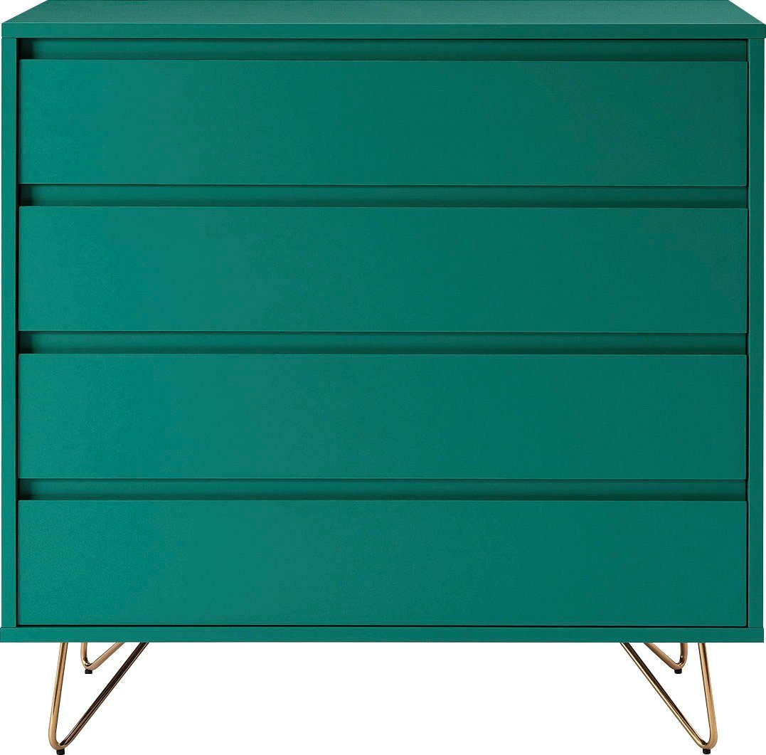 SalesFever Kast Haarspeldpoten van metaal met messinglegering dressoirs maat 90x40x90 cm groen